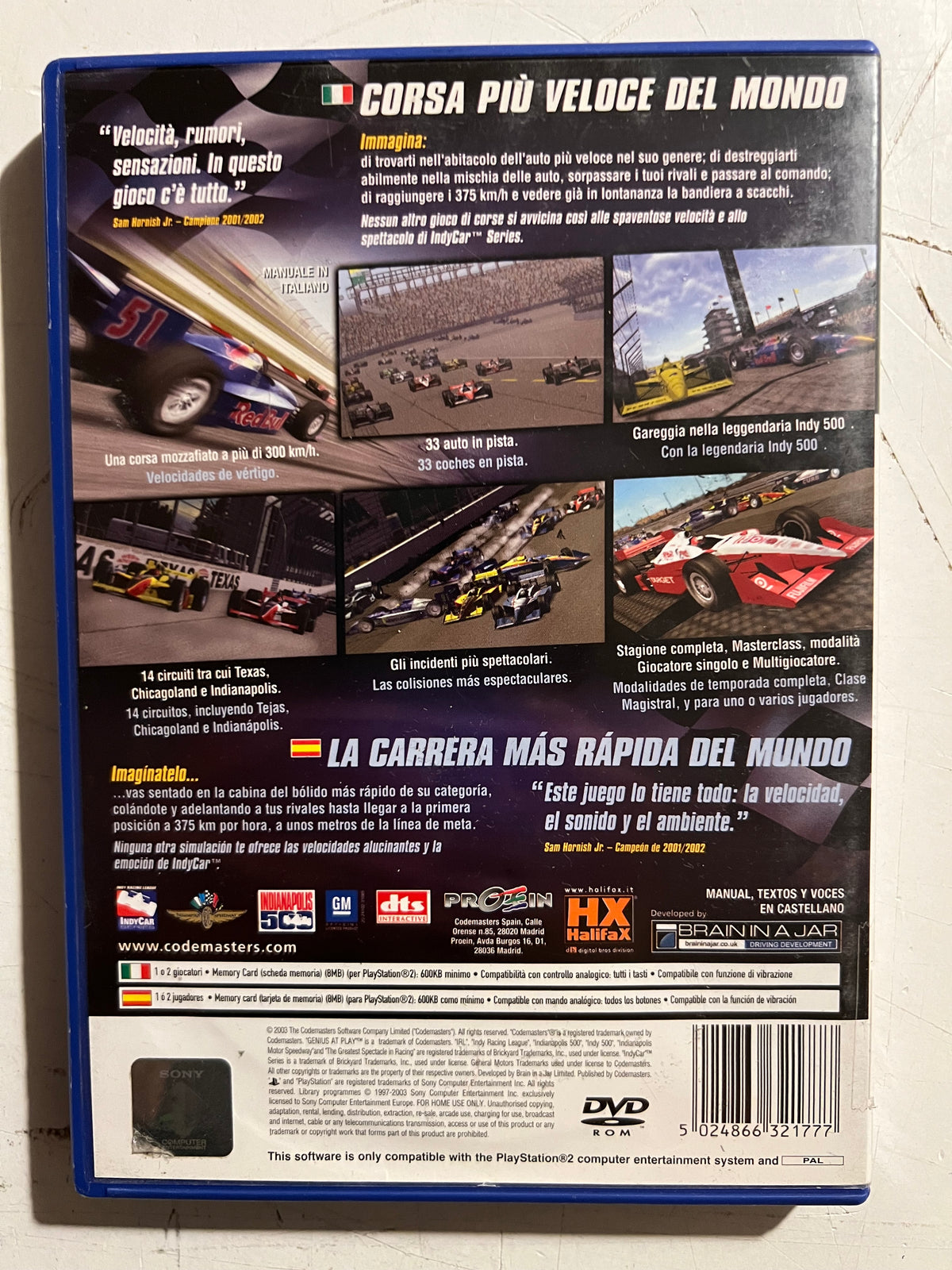 INDY CAR SERIES PS2   VERSIONE  ITALIANA
