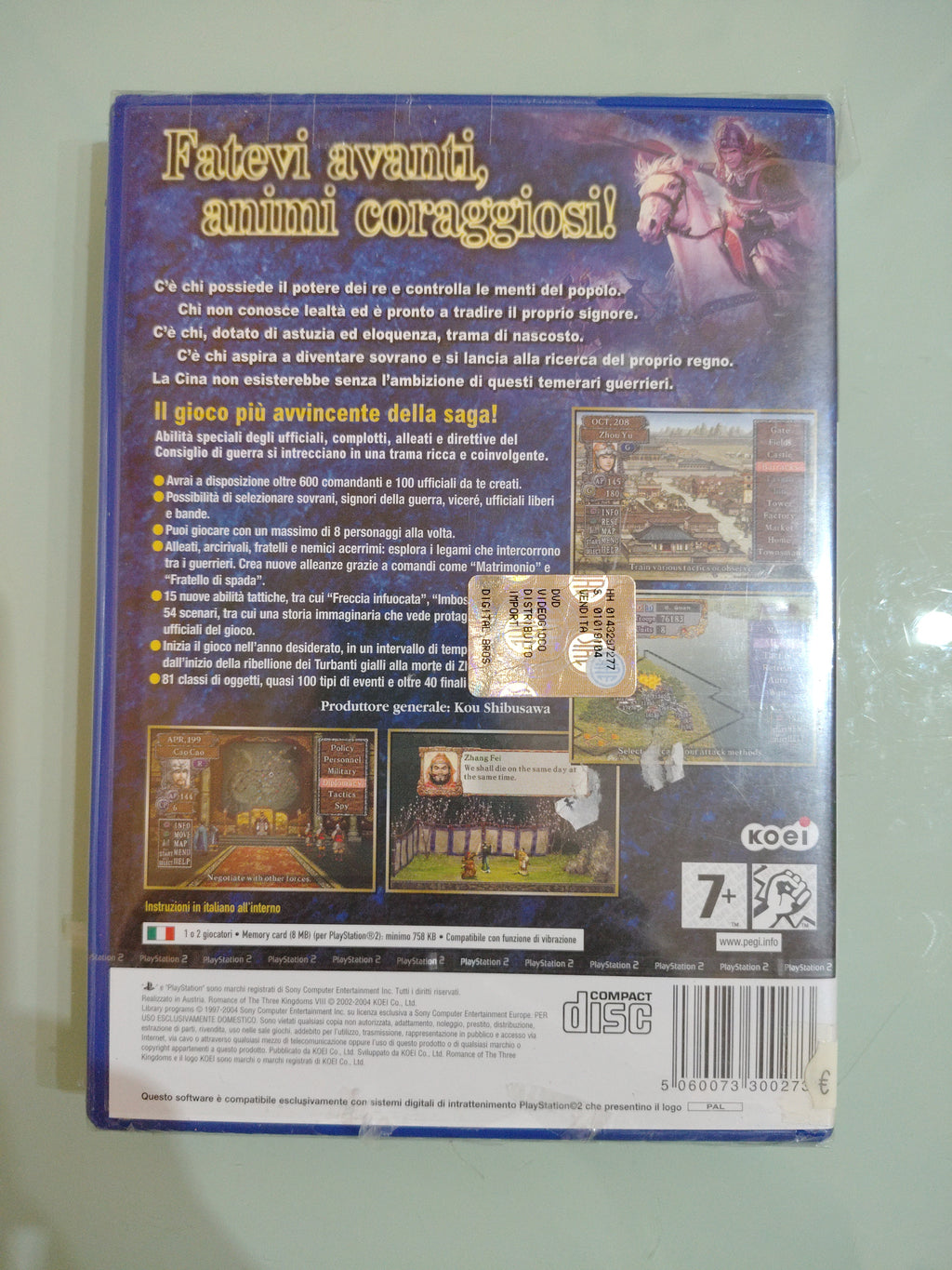 SONY PLAYSTATION 2 PS2 ROMANCE OF THE THREE KINGDOMS 8 italiano sigillato