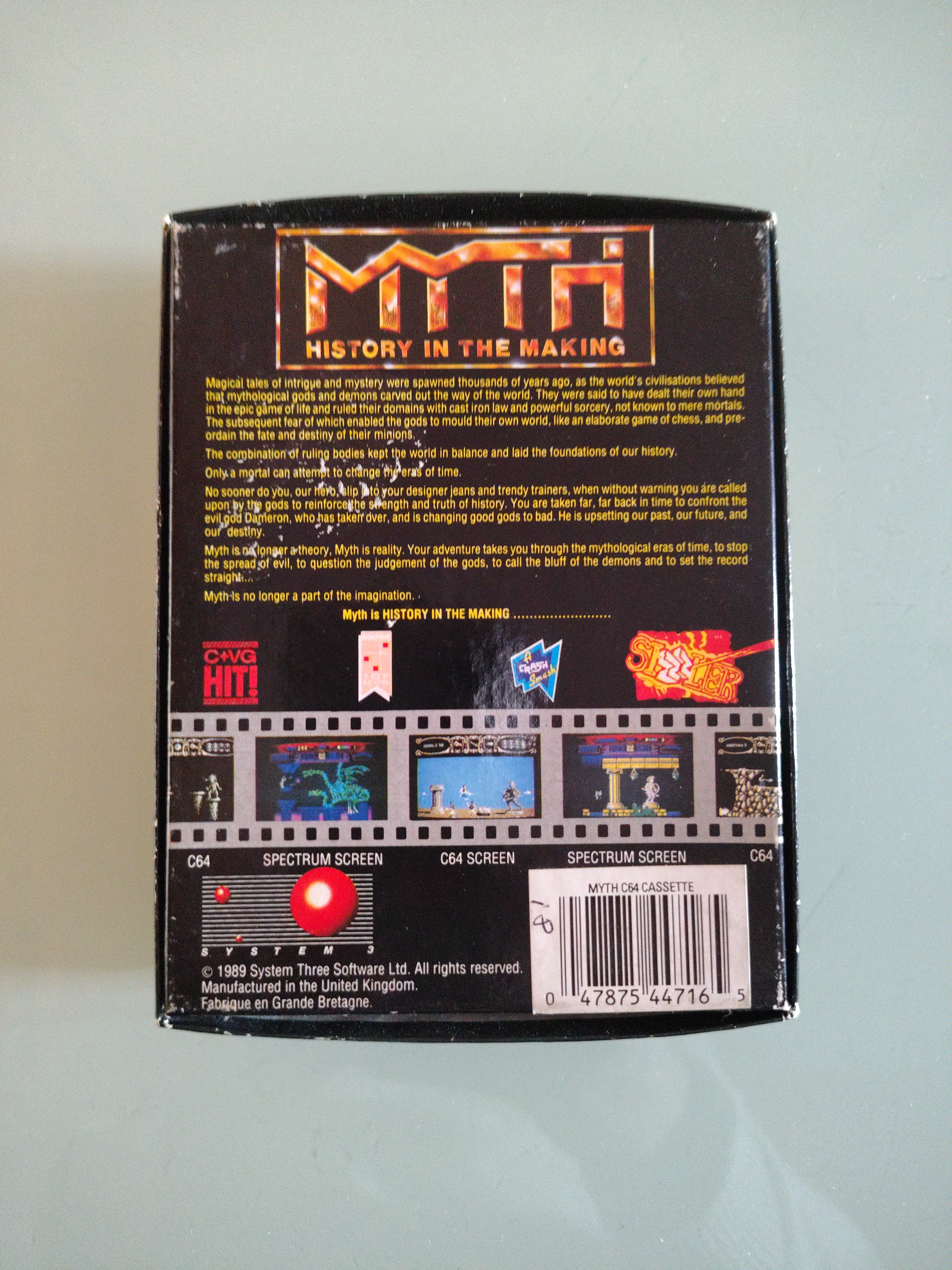 MYTH : HISTORY IN THE MAKING SYSTEM 3 C64 COMMODORE 64 CASSETTA