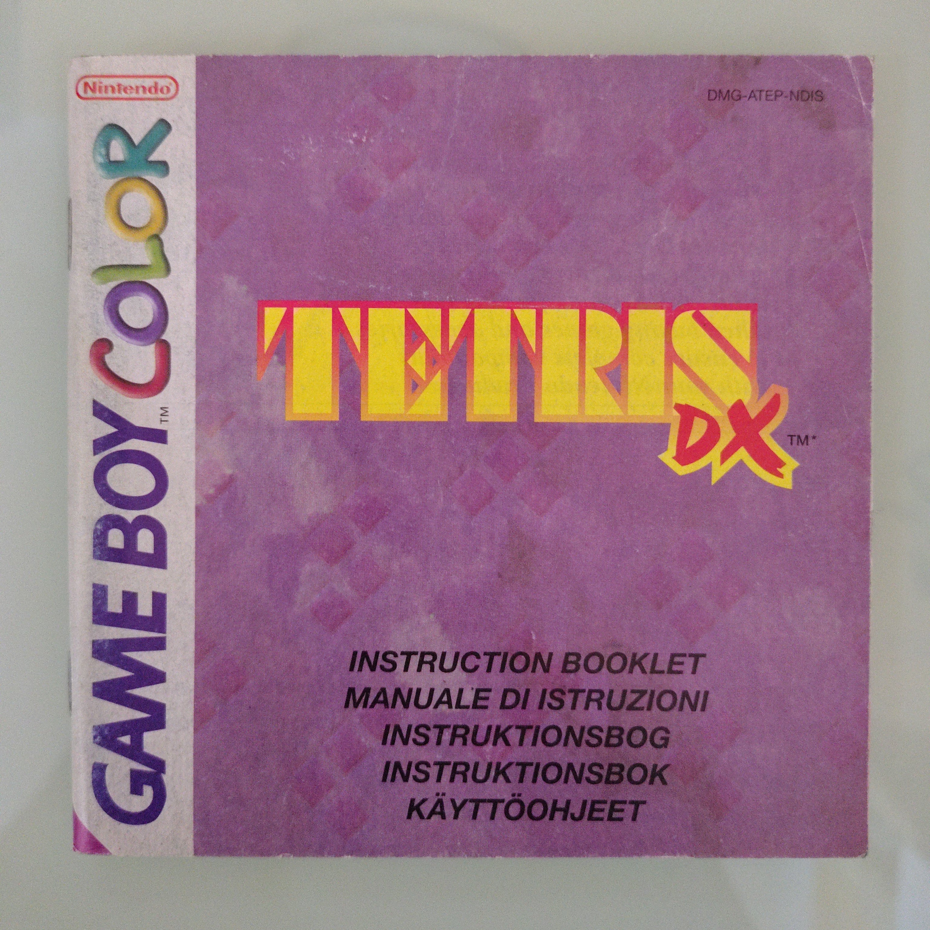 Tetris DX (versione europea) Nintendo Gameboy Color solo manuale istruzioni