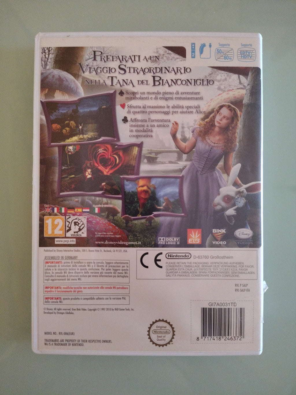 Alice In Wonderland Disney Tim Burton GIOCO NINTENDO WII