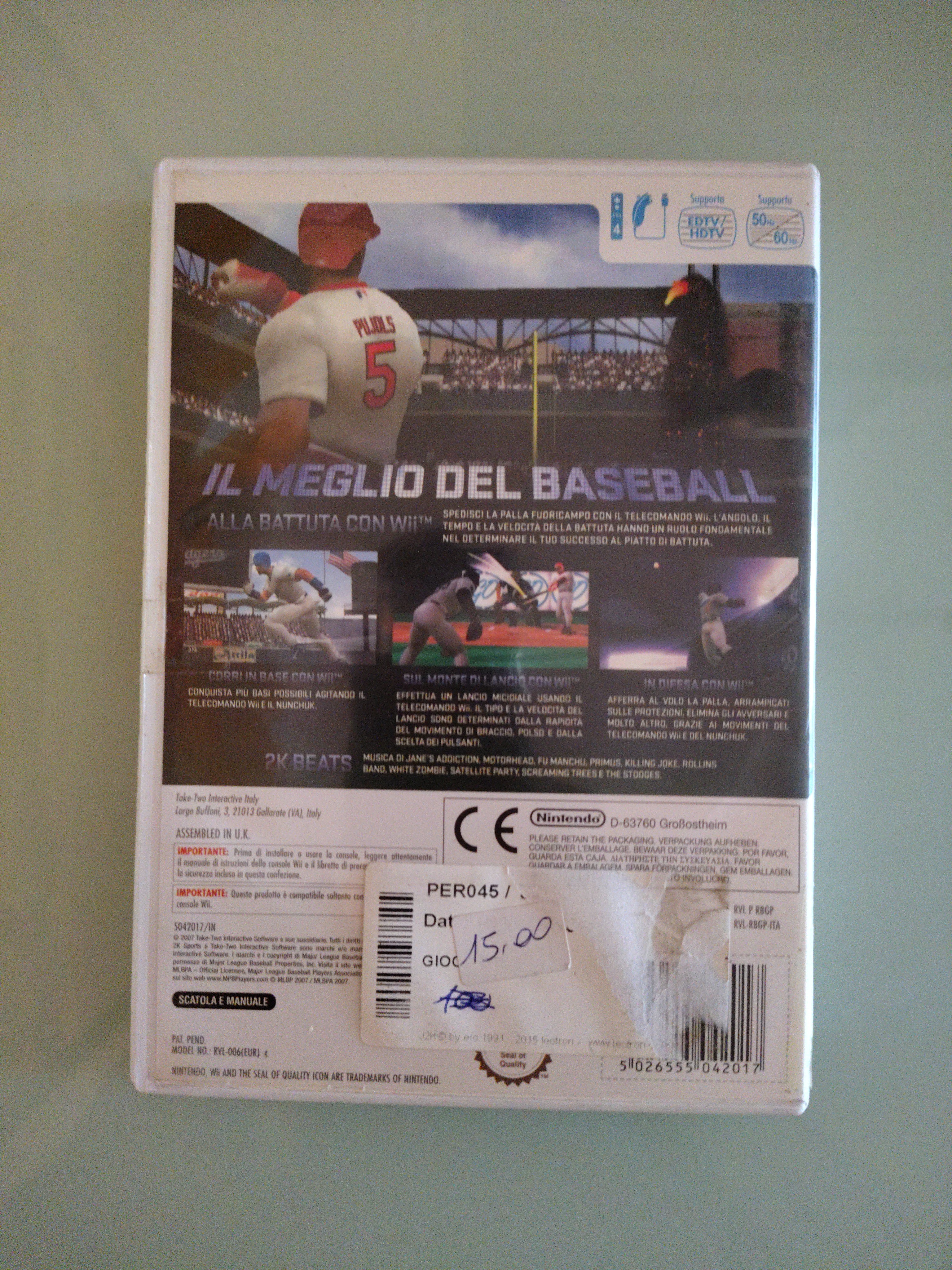 The BIGS MLB Baseball 2K Sports Nintendo Wii completo con manuale