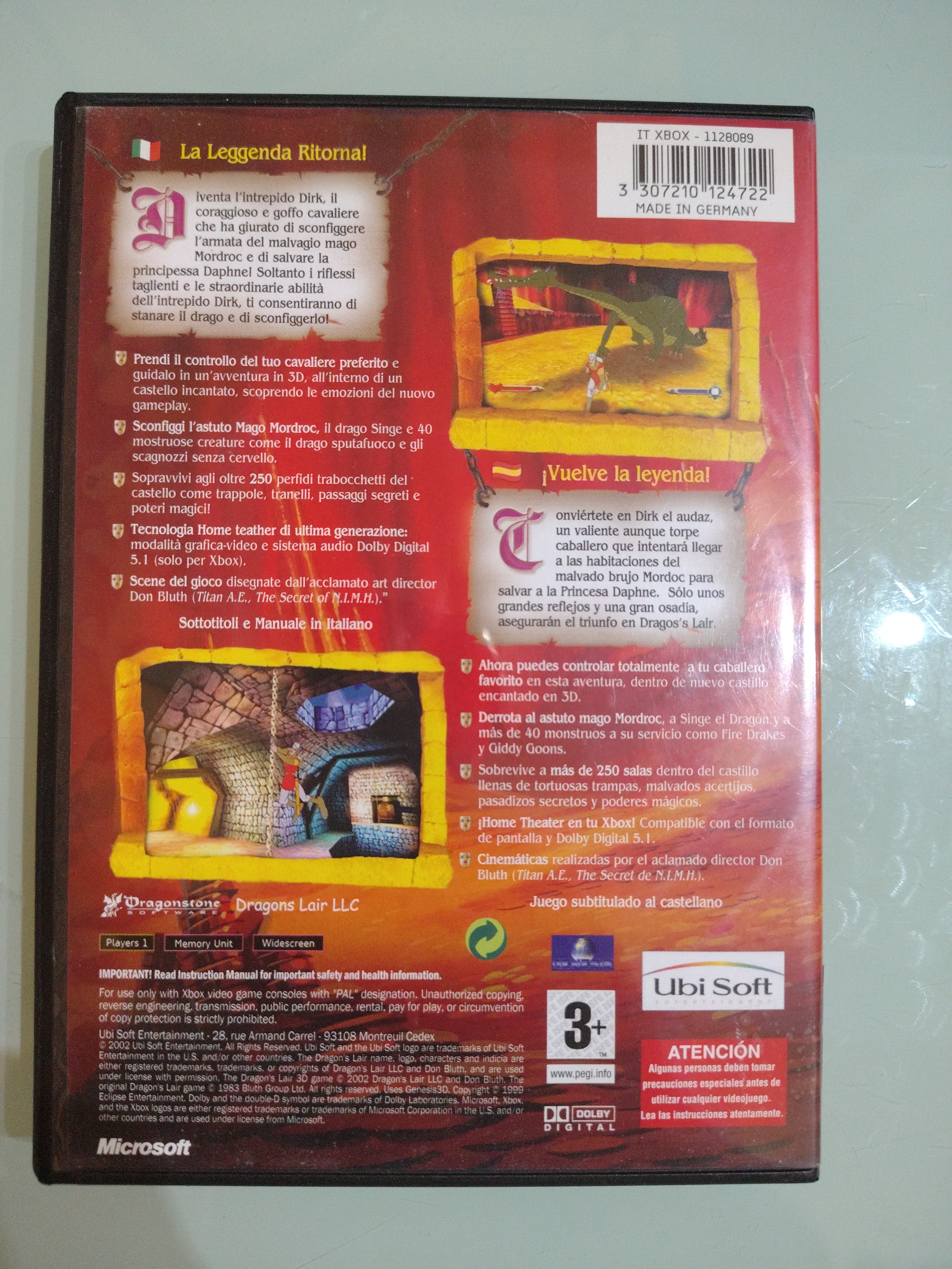 DRAGON'S LAIR 3D RETURN TO THE LAIR ( no manuale)