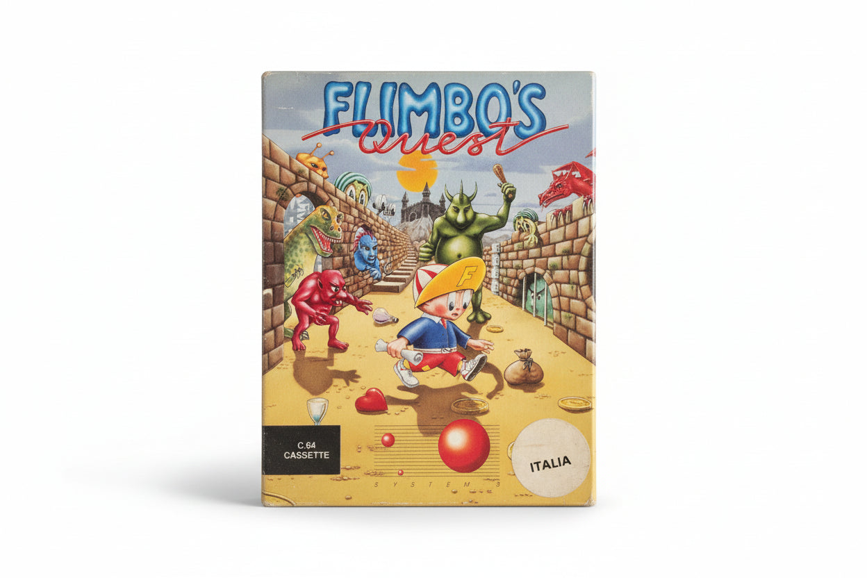 FLIMBO'S QUEST SYSTEM 3 C64 COMMODORE 64 CASSETTA COMPLETO