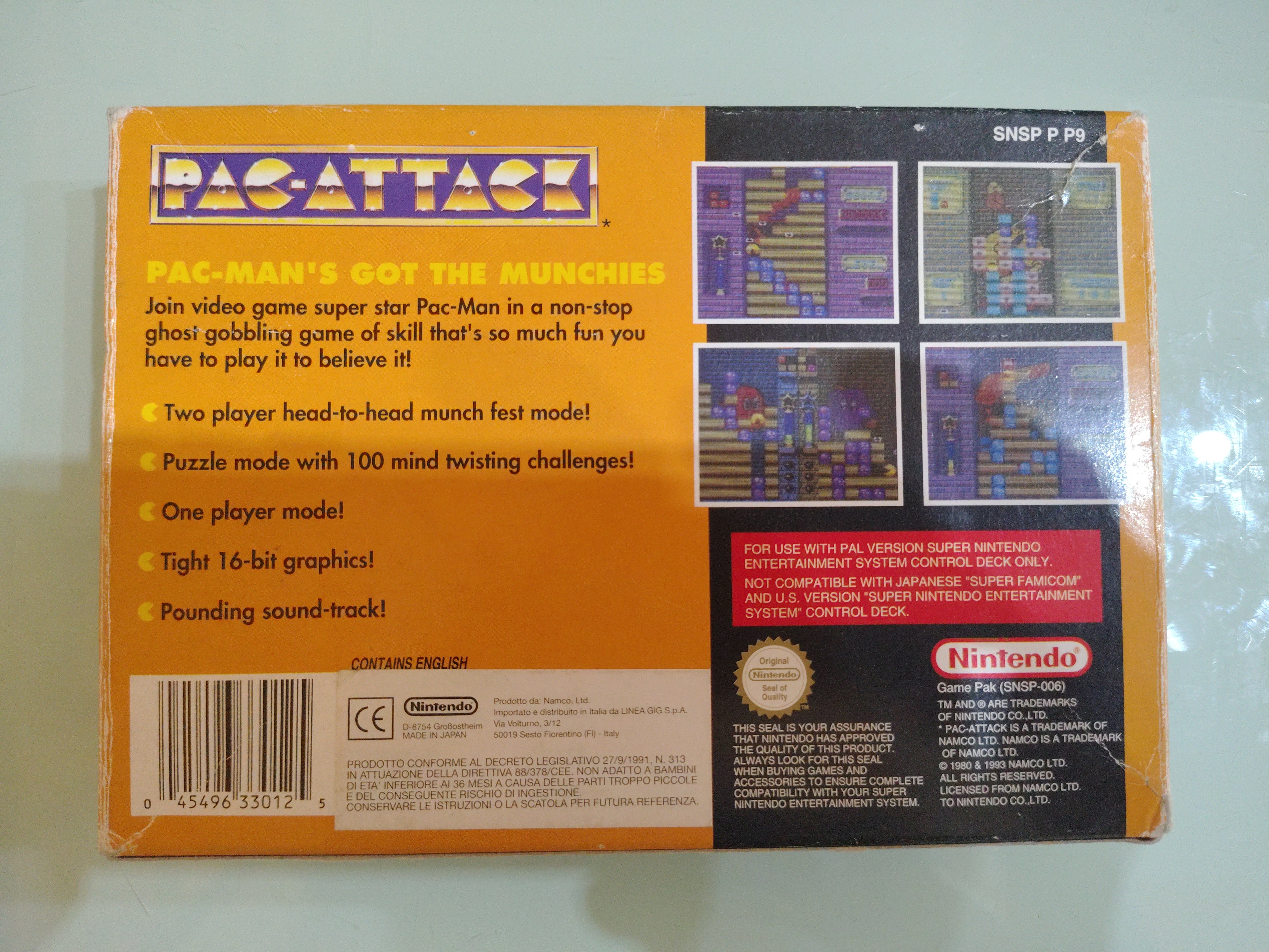Pac-Attack (Super Nintendo Entertainment System, 1993) pal
