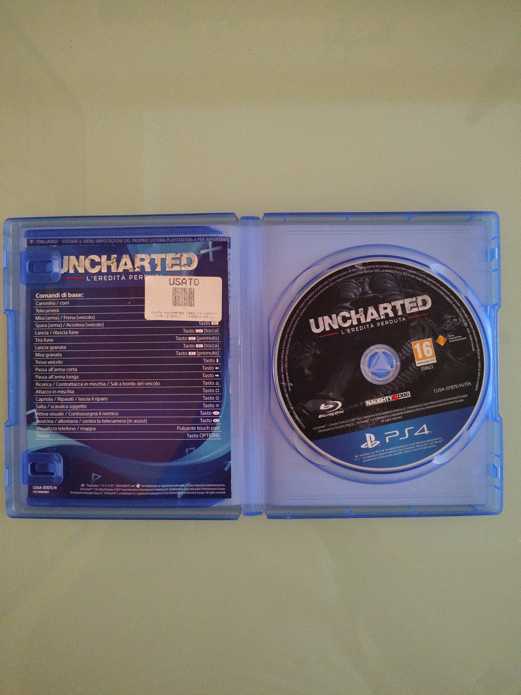 UNCHARTED L'EREDITA PERDUTA  GIOCO PLAYSTATION 4 VIDEOGIOCO ITALIANO PS HITS
