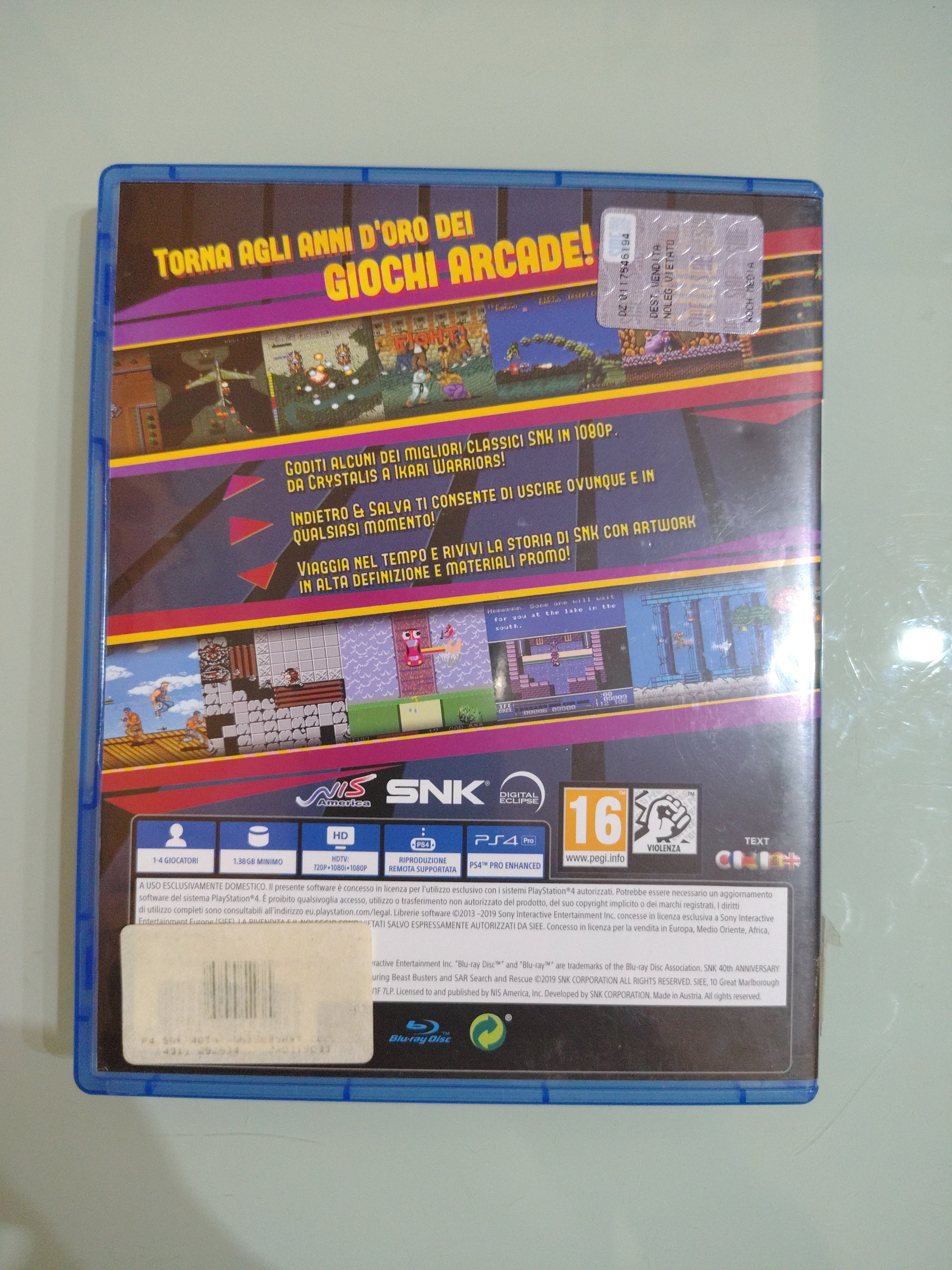 SNK 40th anniversary Sony Playstation 4 ps4 PAL ITA