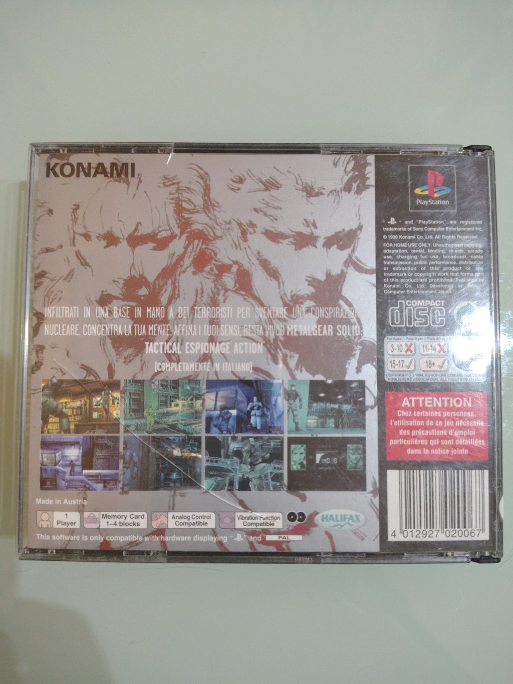 METAL GEAR SOLID DEMO SILENT HILL PAL ITA