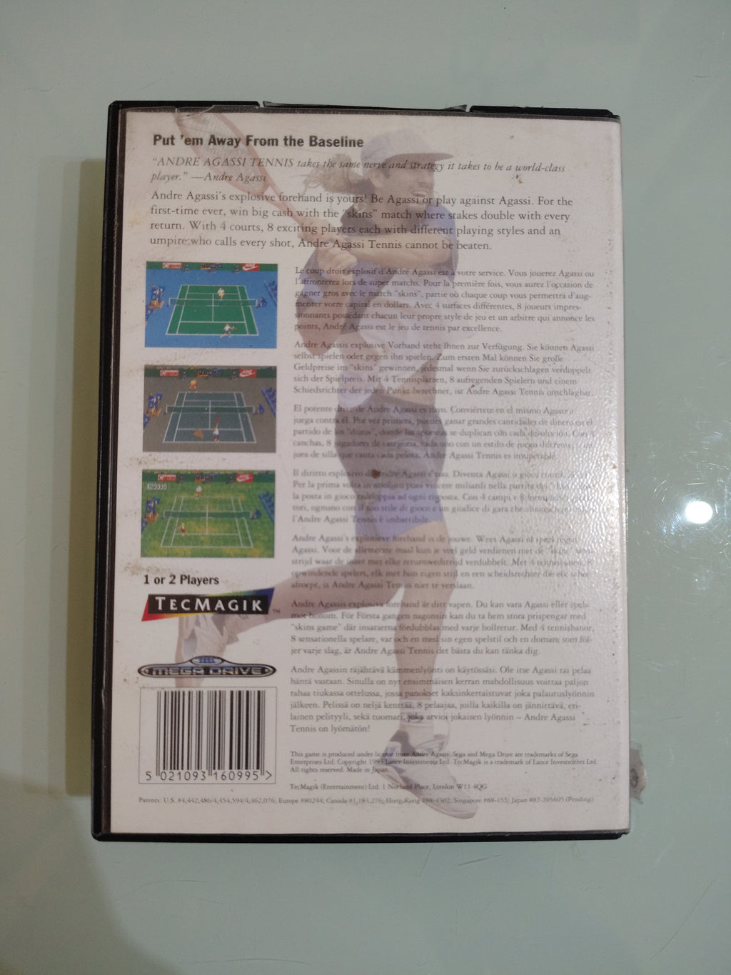 Gioco Sega Mega Drive  Andre Agassi tennis