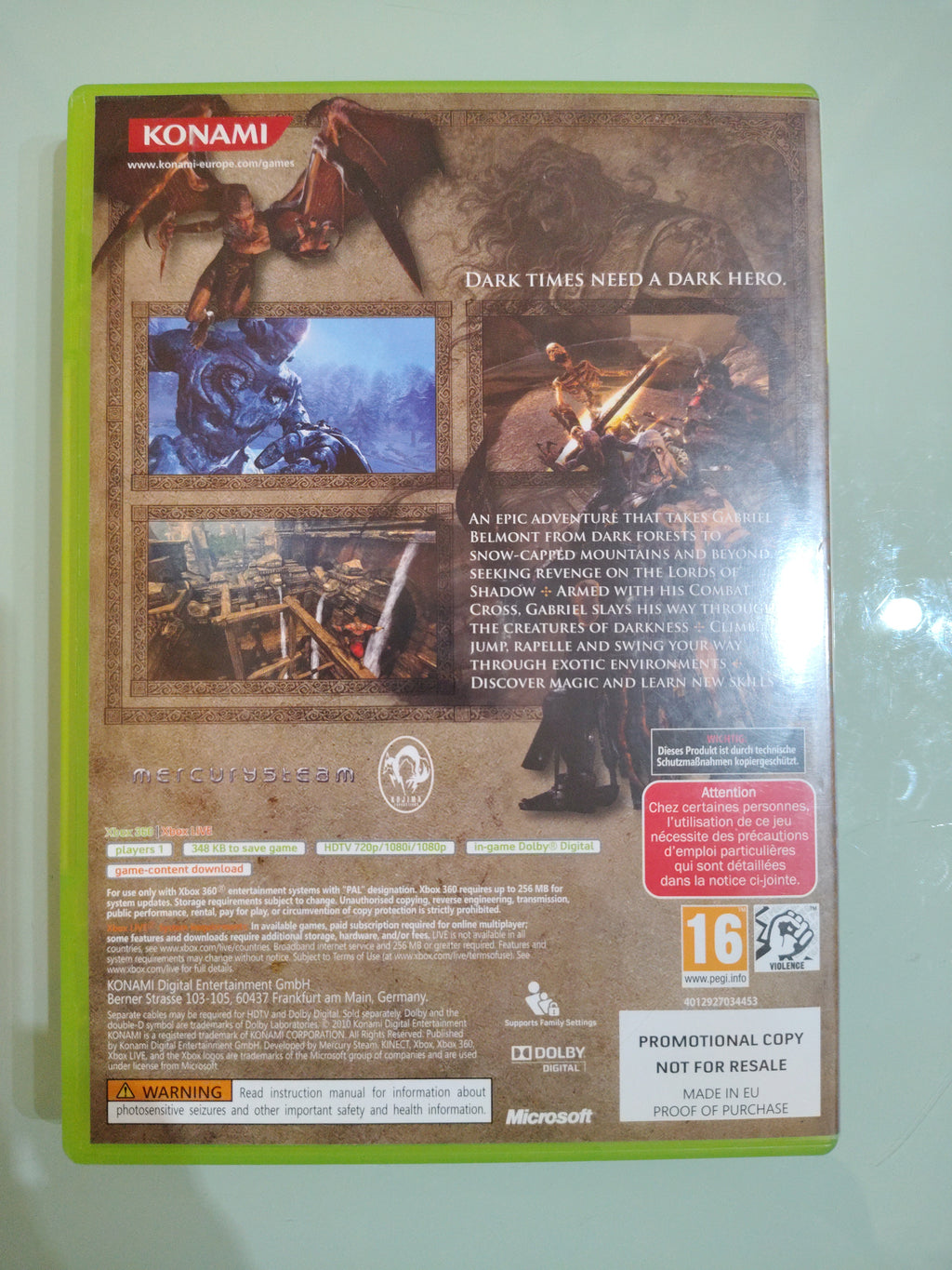CASTELVANIA cord of Shadow NOT FOR RESALE