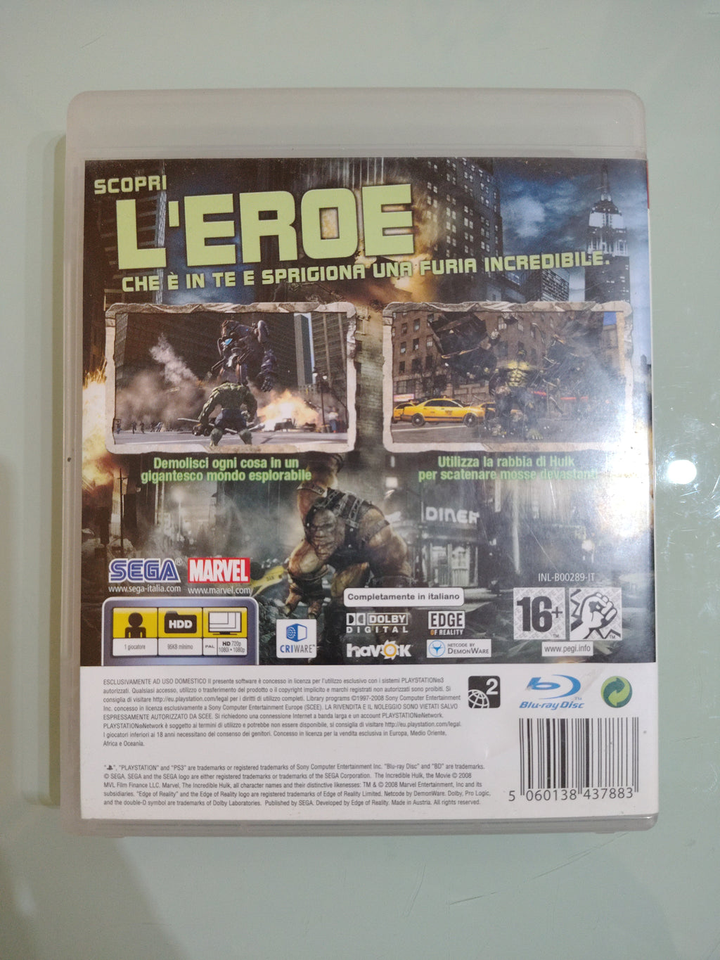 L'incredibile Hulk PlayStation 3 PS3 Sony PAL