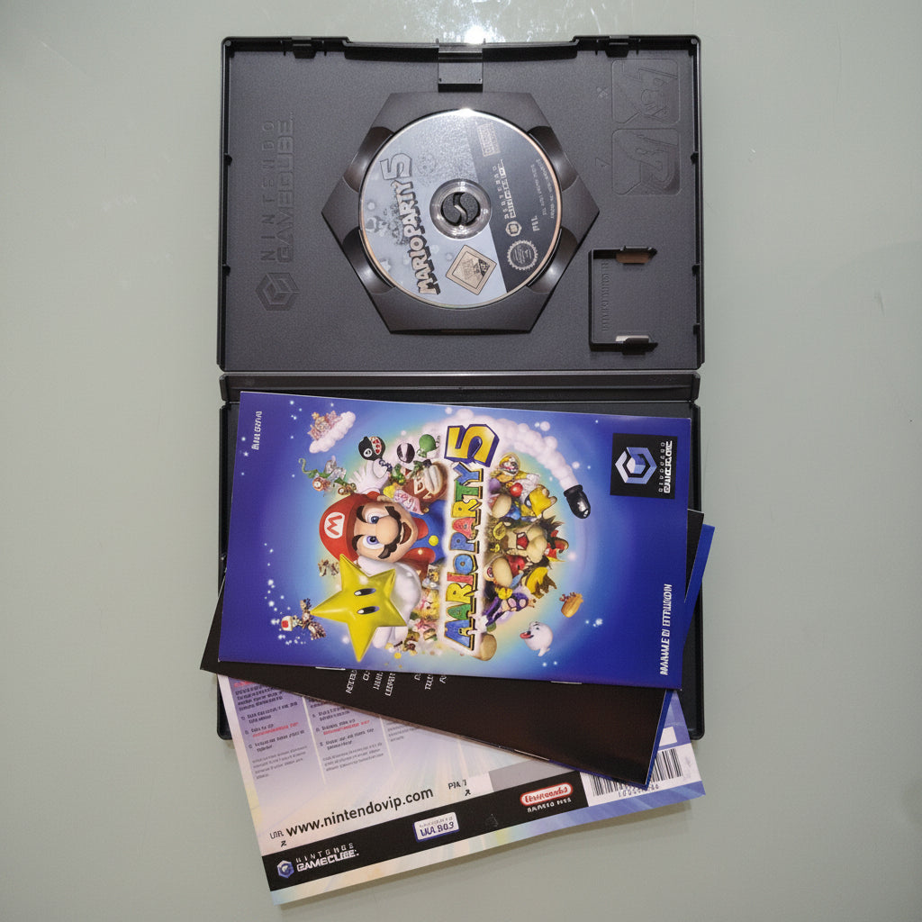 MARIO PARTY 5 NINTENDO GAMECUBE e WII PAL ITA ITALIANO TRIANGOLO BLU con MANUALE