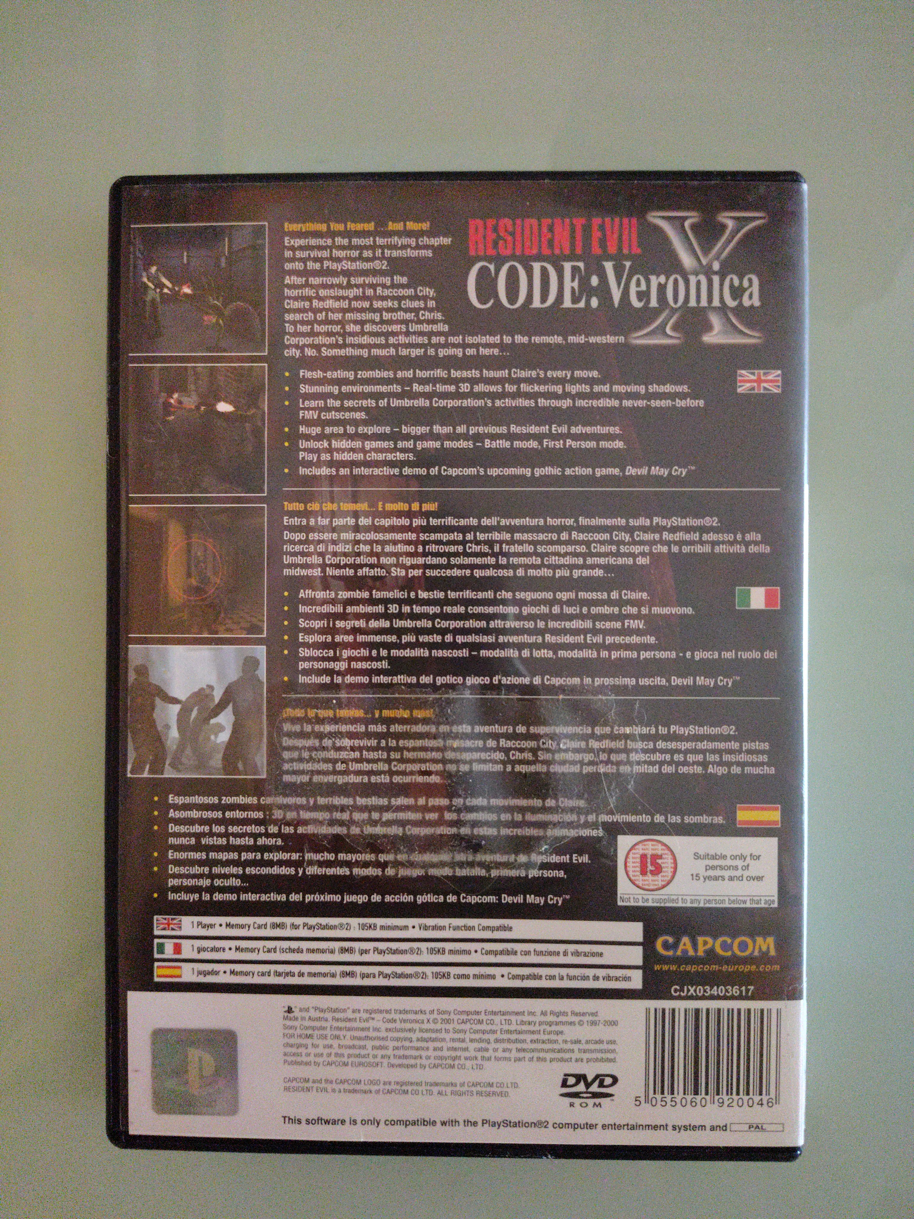 Resident Evil Code Veronica X Playstation 2 PAL ITA MULTI