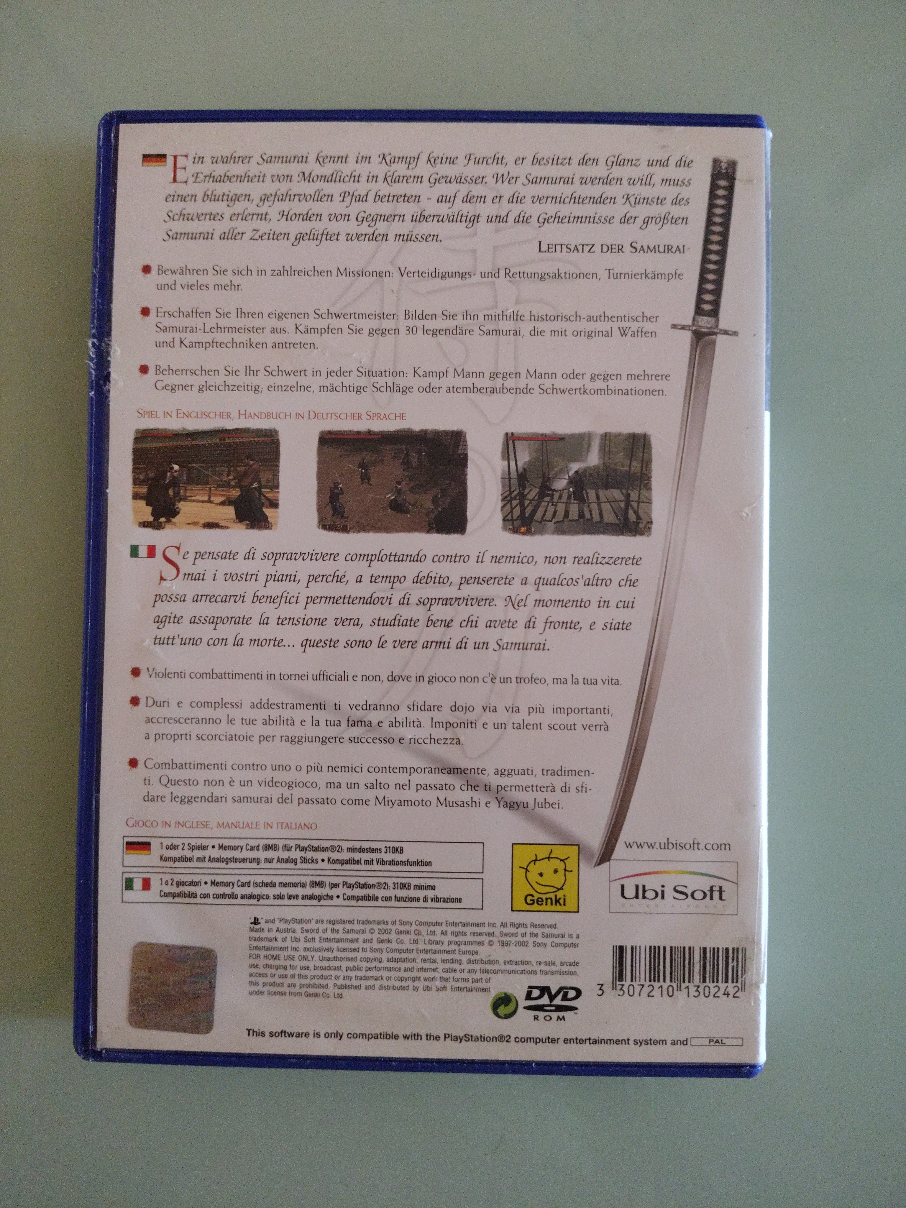 SWORD OF THE SAMURAI PS2 BUONE CONDIZIONI 2002 ORIGINALE ORIGINALE