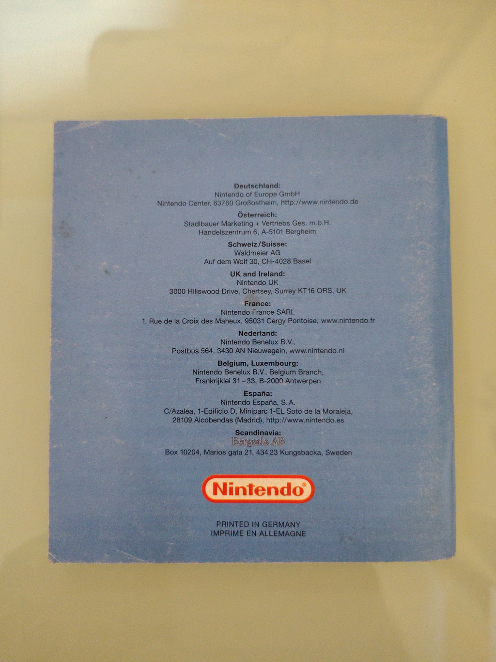 Nintendo Game Boy Advance Manuale Super Mario Advance EUR Ottimo Stato