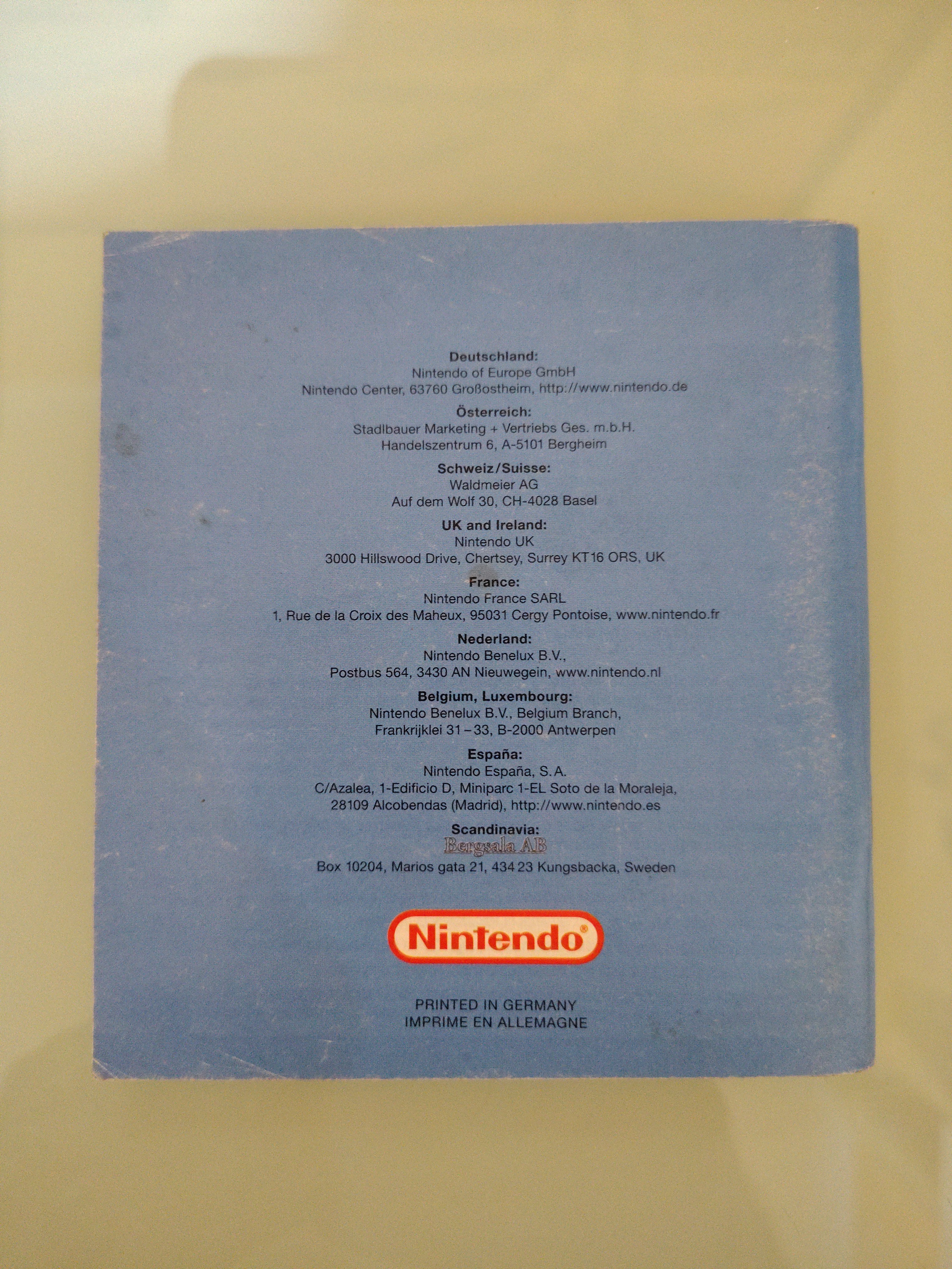 Nintendo Game Boy Advance Manuale Super Mario Advance EUR Ottimo Stato