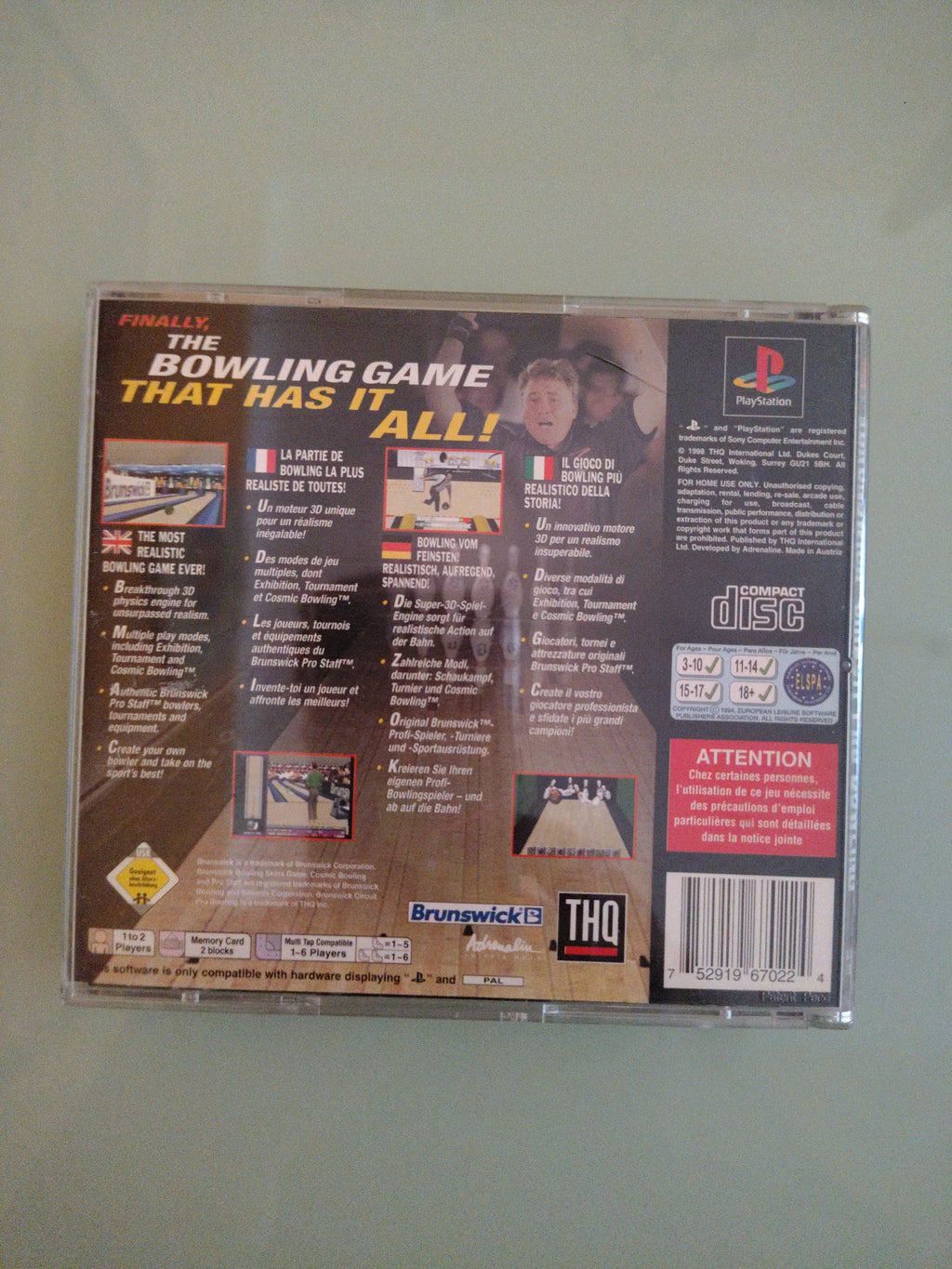 Brunswick Circuit Pro Bowling 🎳 PS1 Sony Playstation 1 🇮🇹 ITA