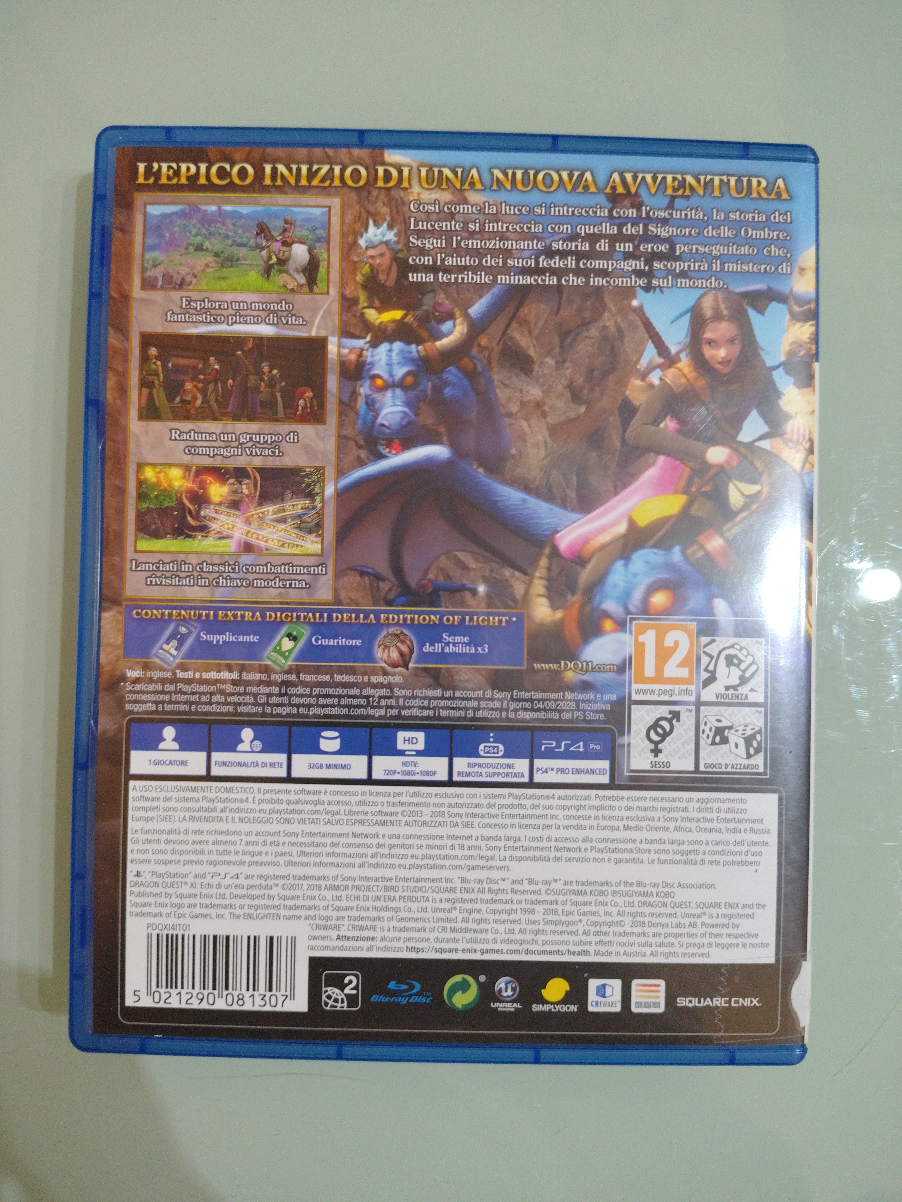 DRAGON QUEST XI ECHI DI UN ERA PERDUTA EDITION OF LIGHT  SONY PS4