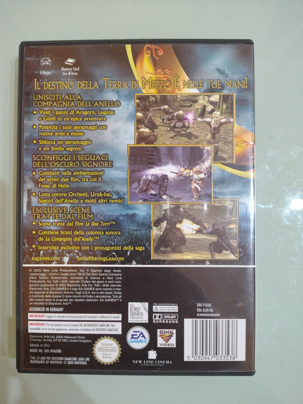 IL SIGNORE DEGLI ANELLI LE DUE TORRI  NINTENDO GAMECUBE  PAL ita