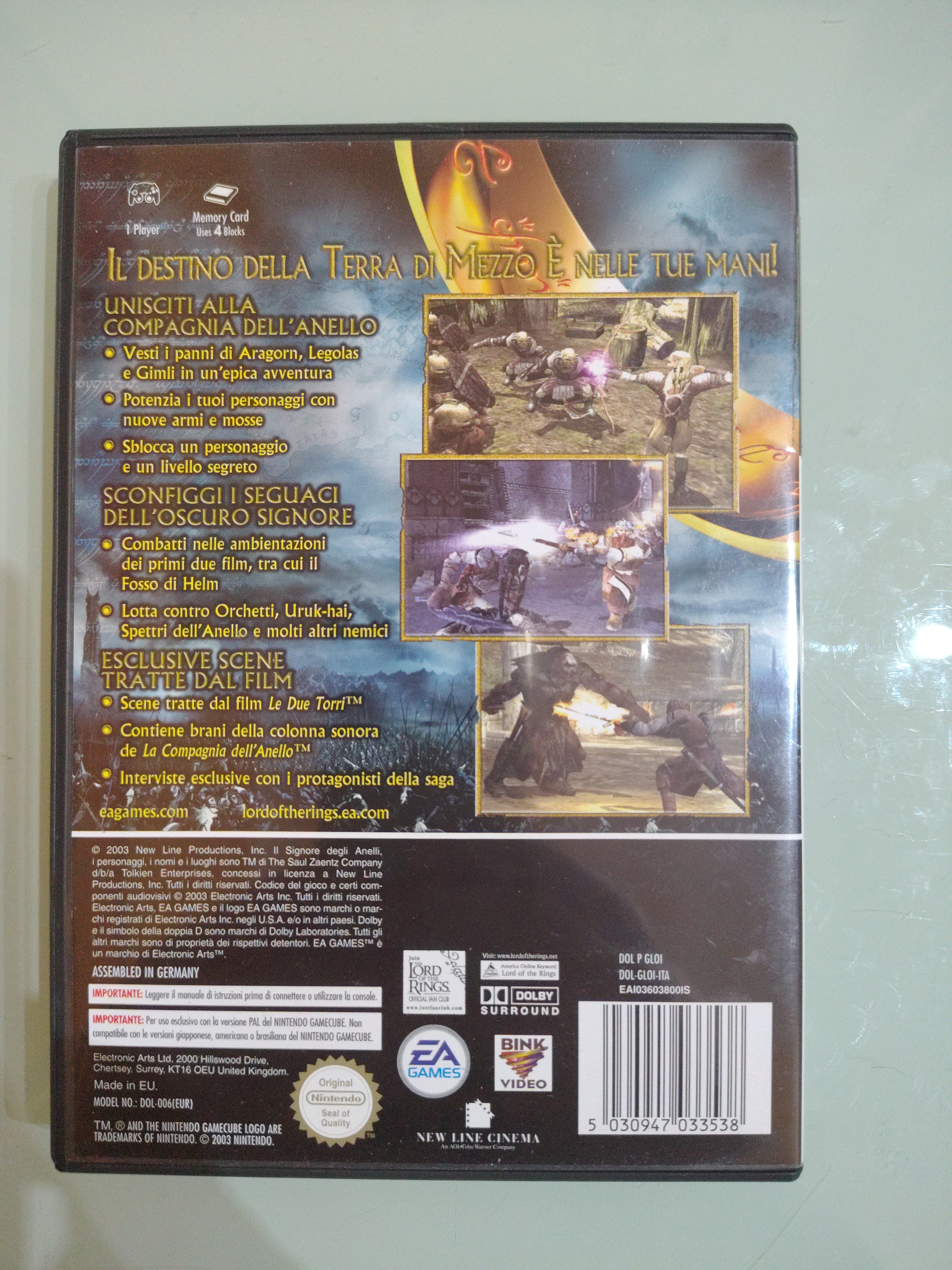 IL SIGNORE DEGLI ANELLI LE DUE TORRI  NINTENDO GAMECUBE  PAL ita
