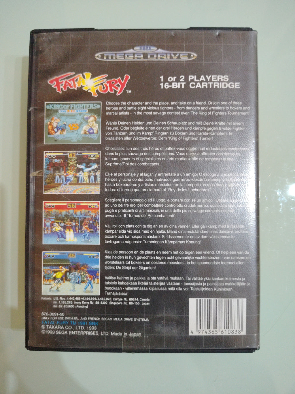 FATAL FURY  SEGA MEGA DRIVE PAL