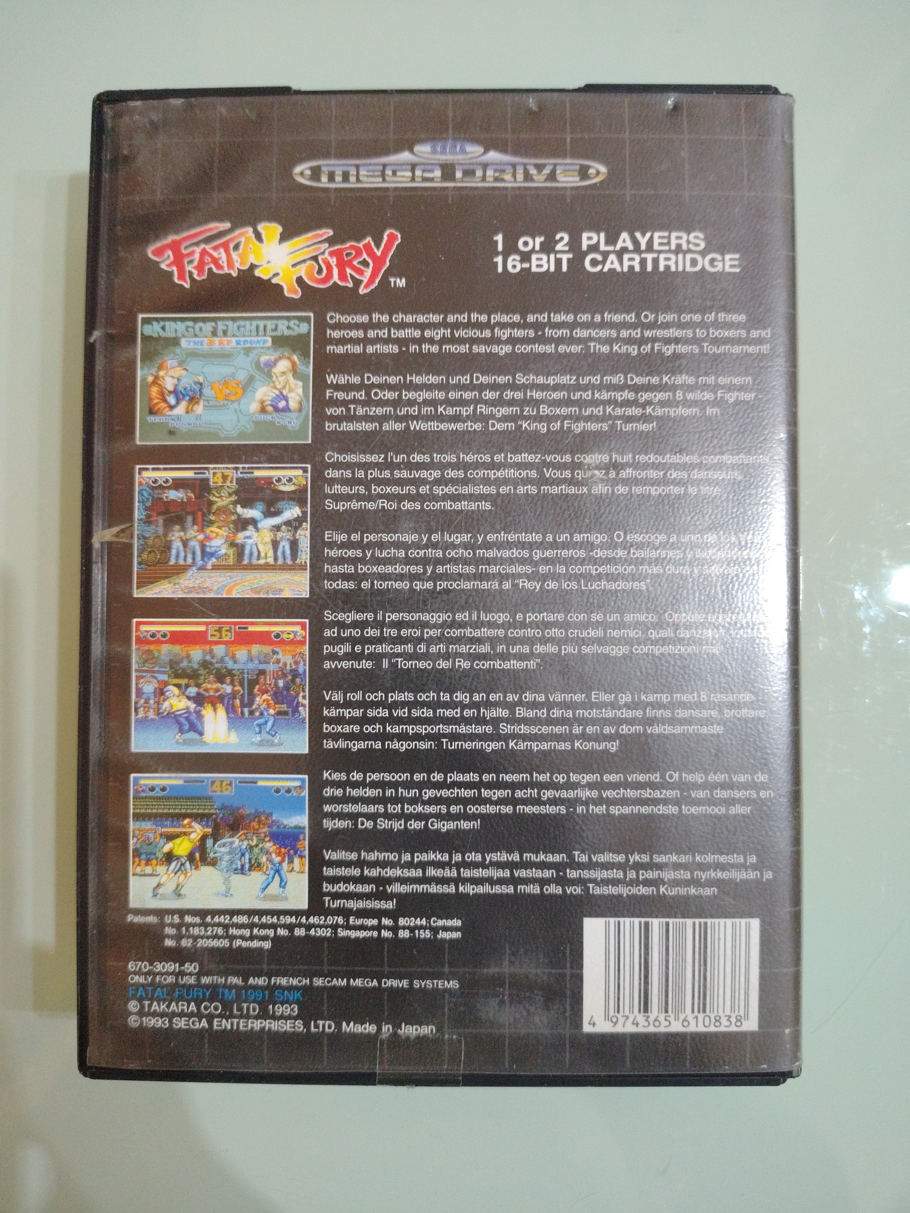 FATAL FURY  SEGA MEGA DRIVE PAL