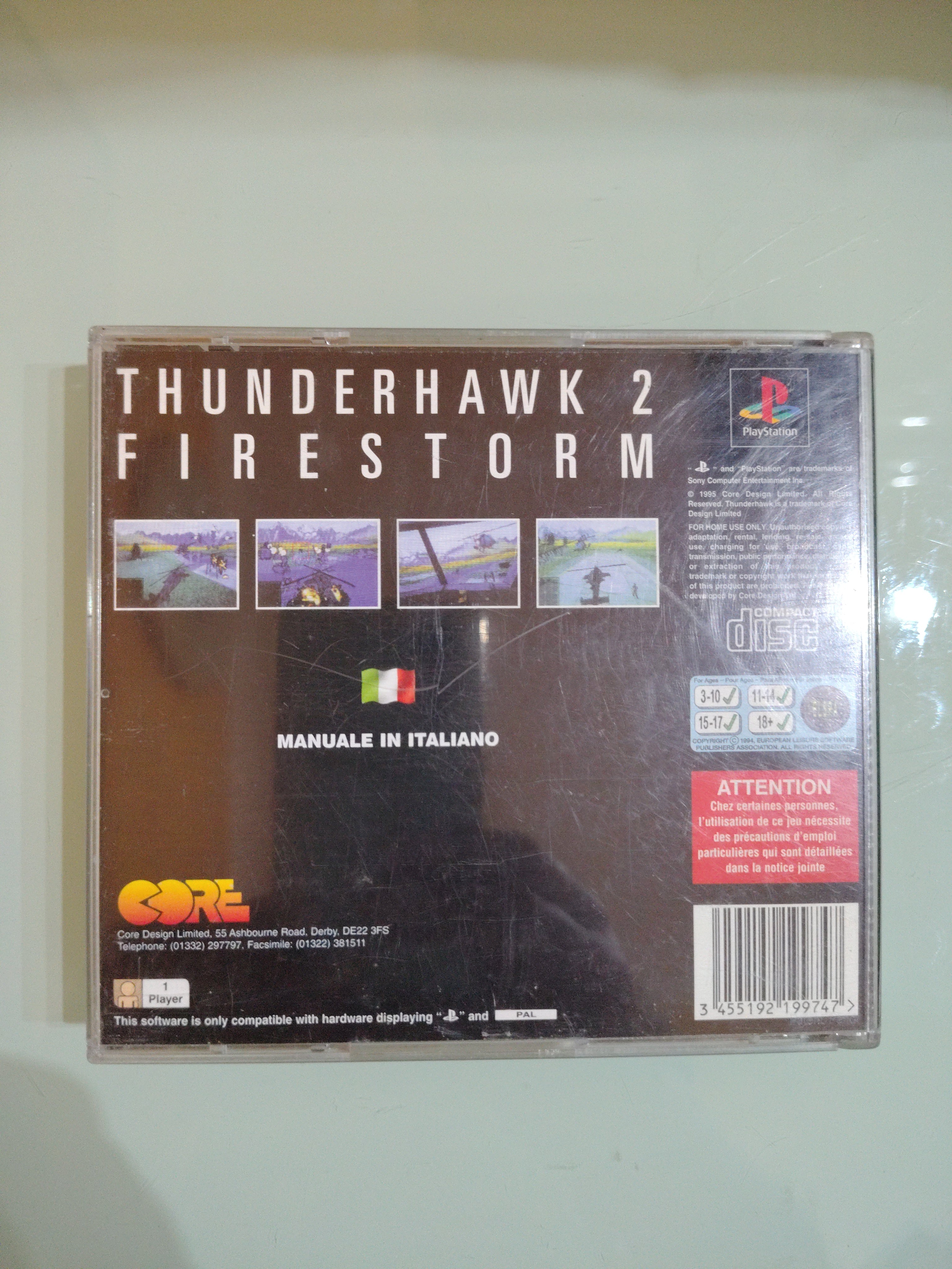 Gioco THUNDERHAWK 2 FIRESTORM - SONY PLAYSTATION 1 PS1 - COMPLETO ITALIANO
