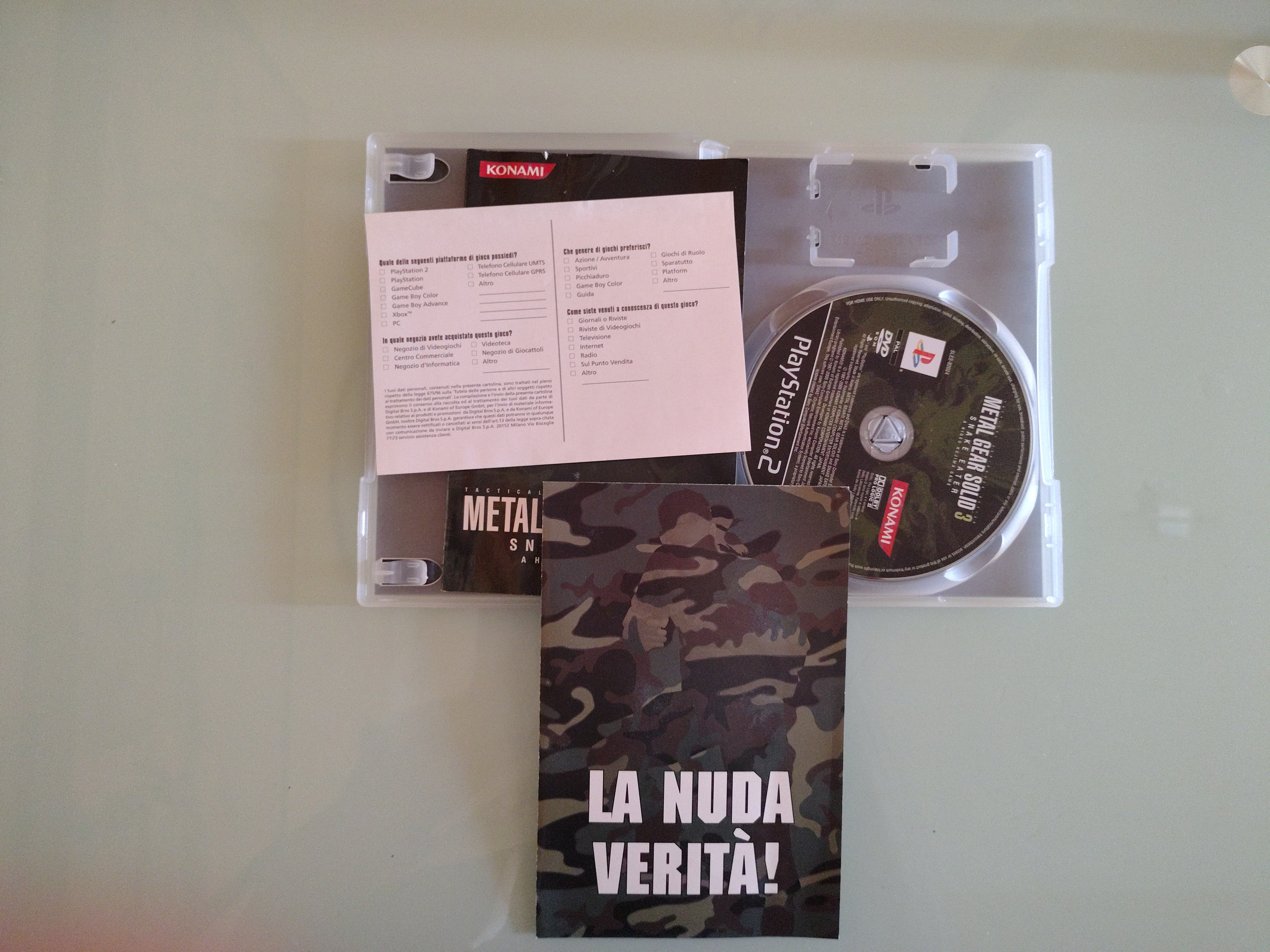 Metal Gear Solid 3 SNAKE EATER PS2 Edizione ITALIANA PAL prima stampa usato