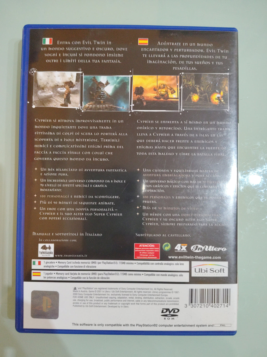 EVIL TWIN CYPRIEN'S CHRONICLE SONY PS2 PLAYSTATION PAL  ITALIANO 