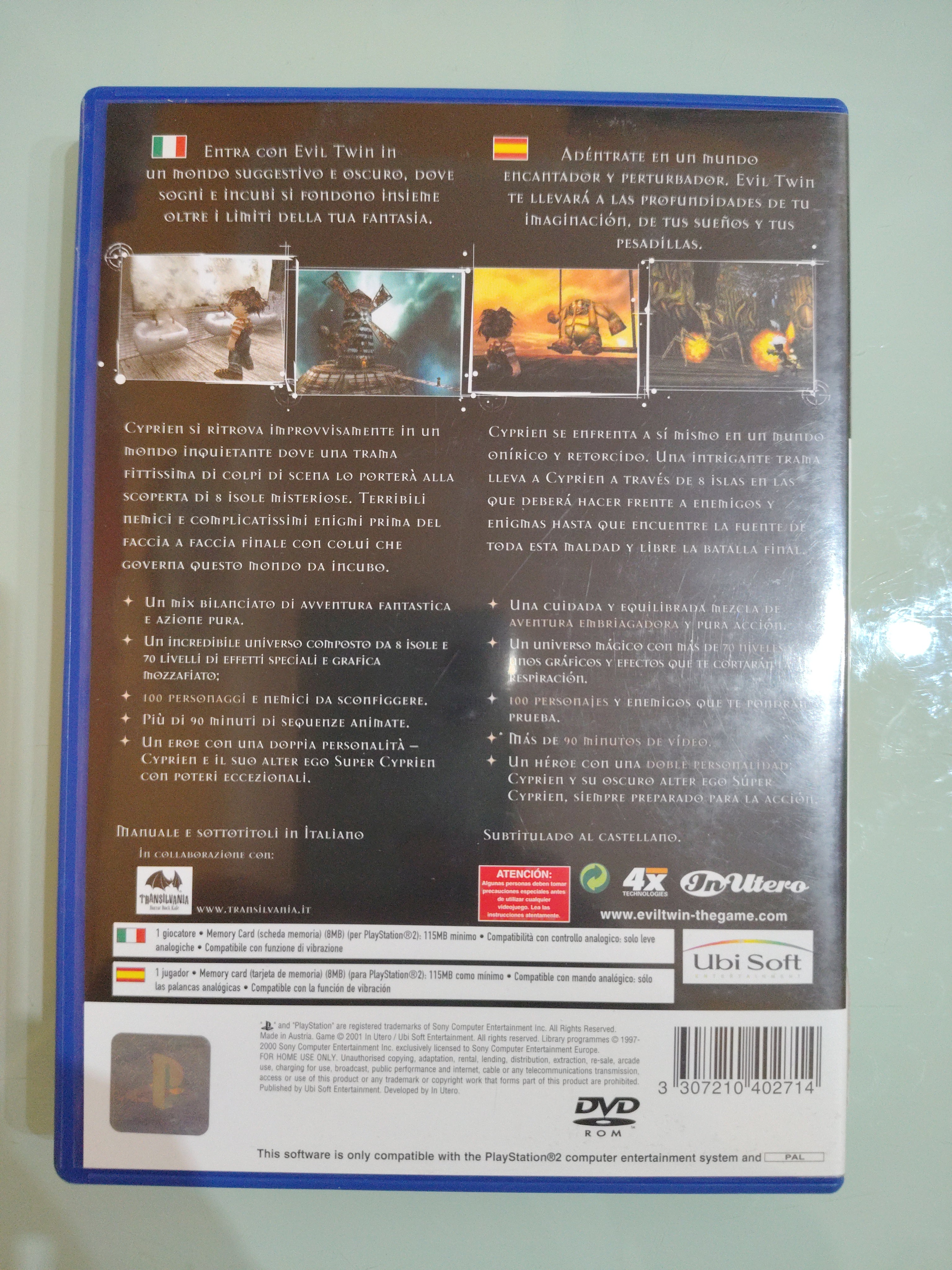 EVIL TWIN CYPRIEN'S CHRONICLE SONY PS2 PLAYSTATION PAL  ITALIANO 
