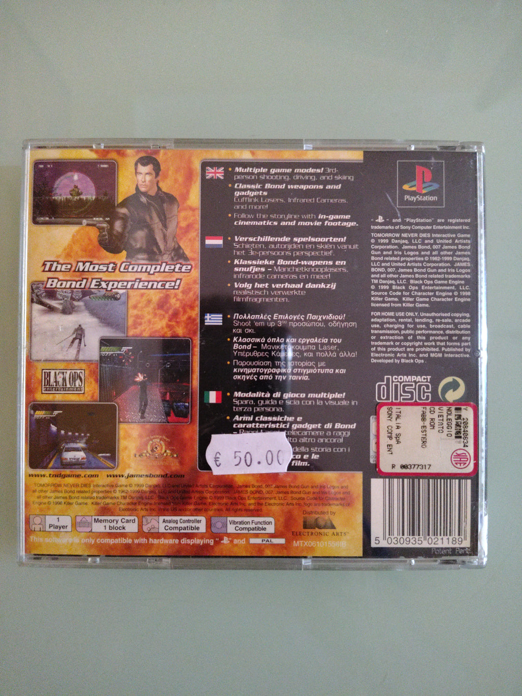 007 TOMORROW NEVER DIES Ps1 Versione Europea 1ª Edizione COMPLETO