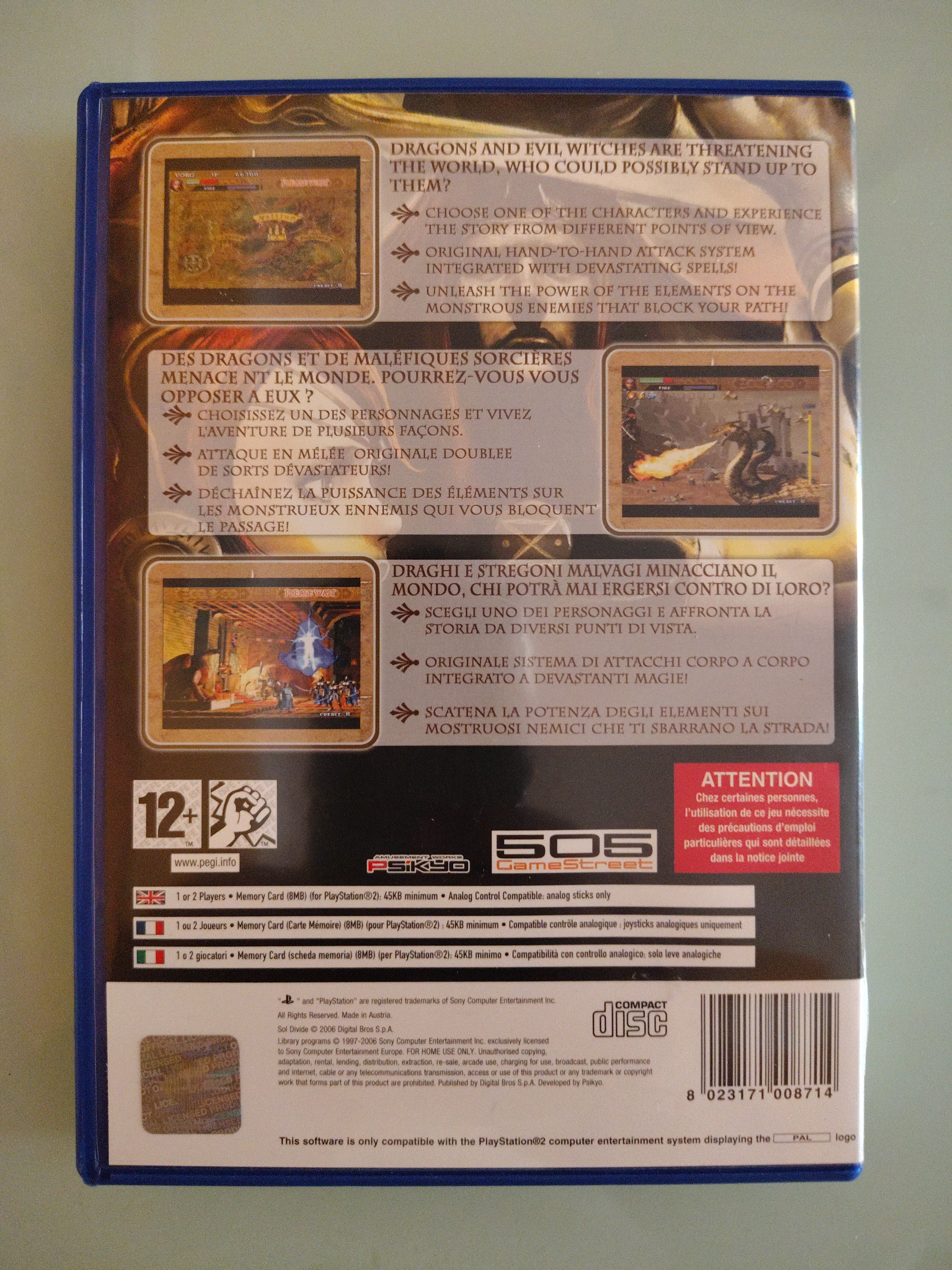 Gioco Playstation 2: Sol Divide - CD istruzioni IMBALLO ORIGINALE | Sony PS2 PAL