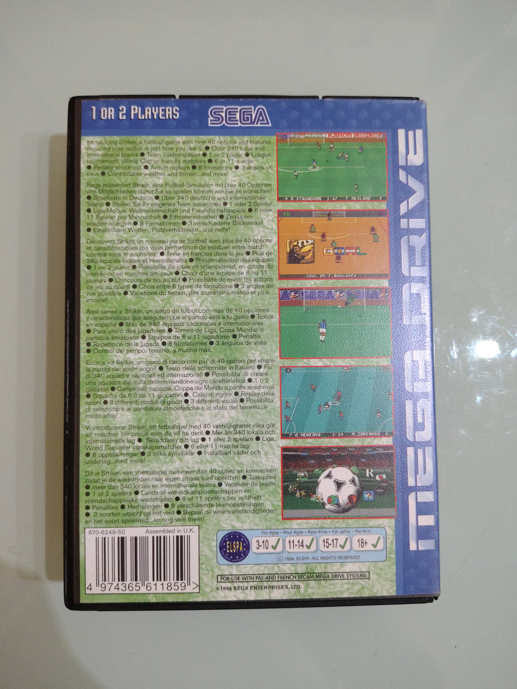 SEGA SPORTS STRIKER SEGA MEGA DRIVE  GIOCO USATO PAL VERSION