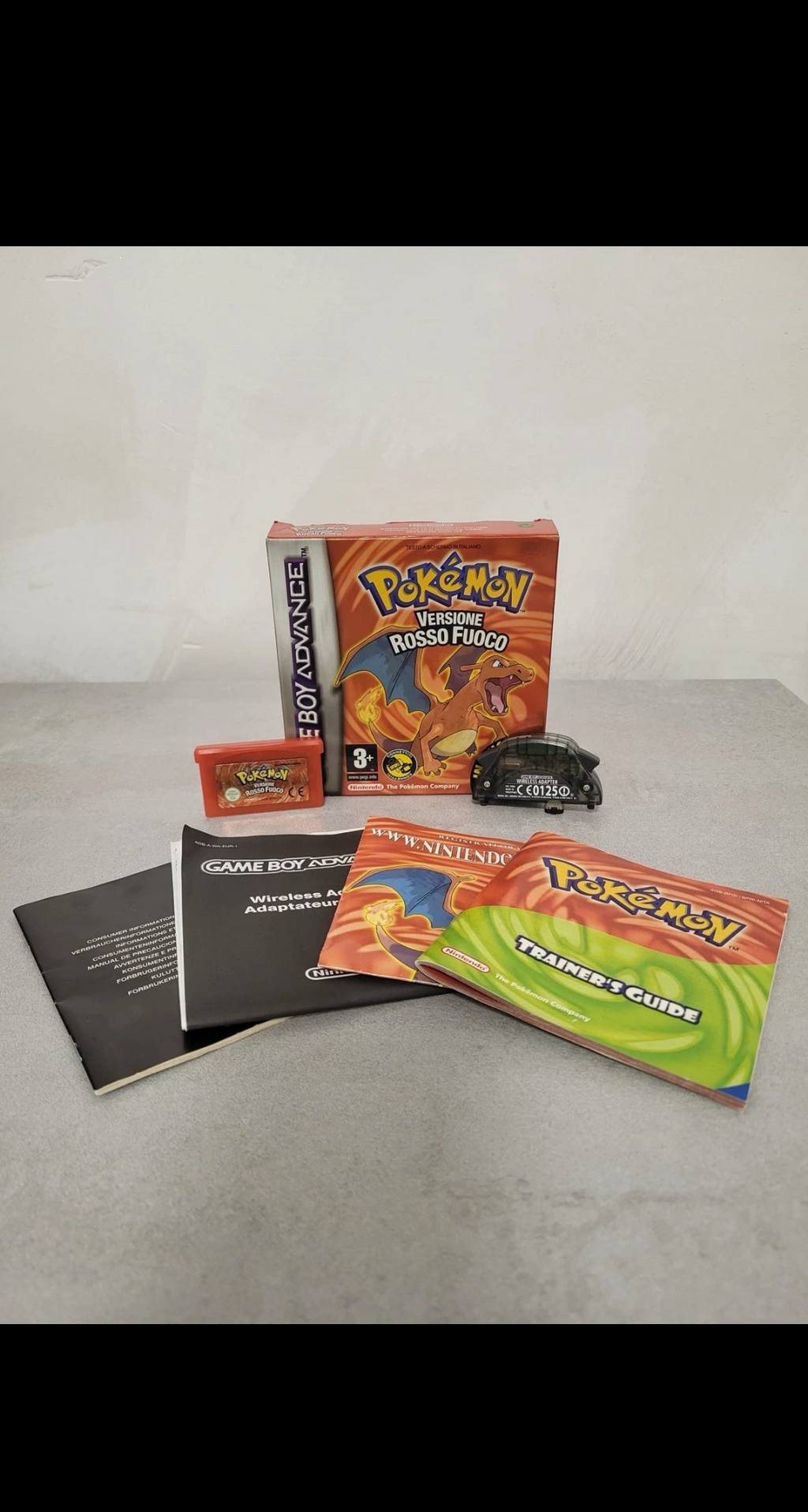POKEMON VERSIONE ROSSO FUOCO ORIGINALE GBA   WIRELESS ADAPTER
