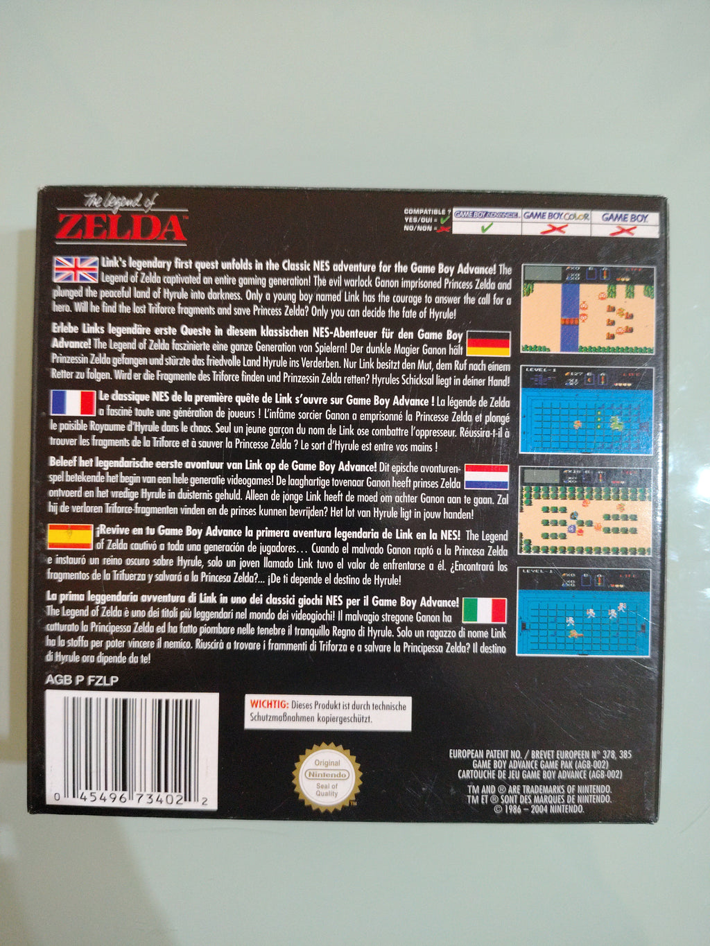 The Legend of Zelda nes Classic Eur