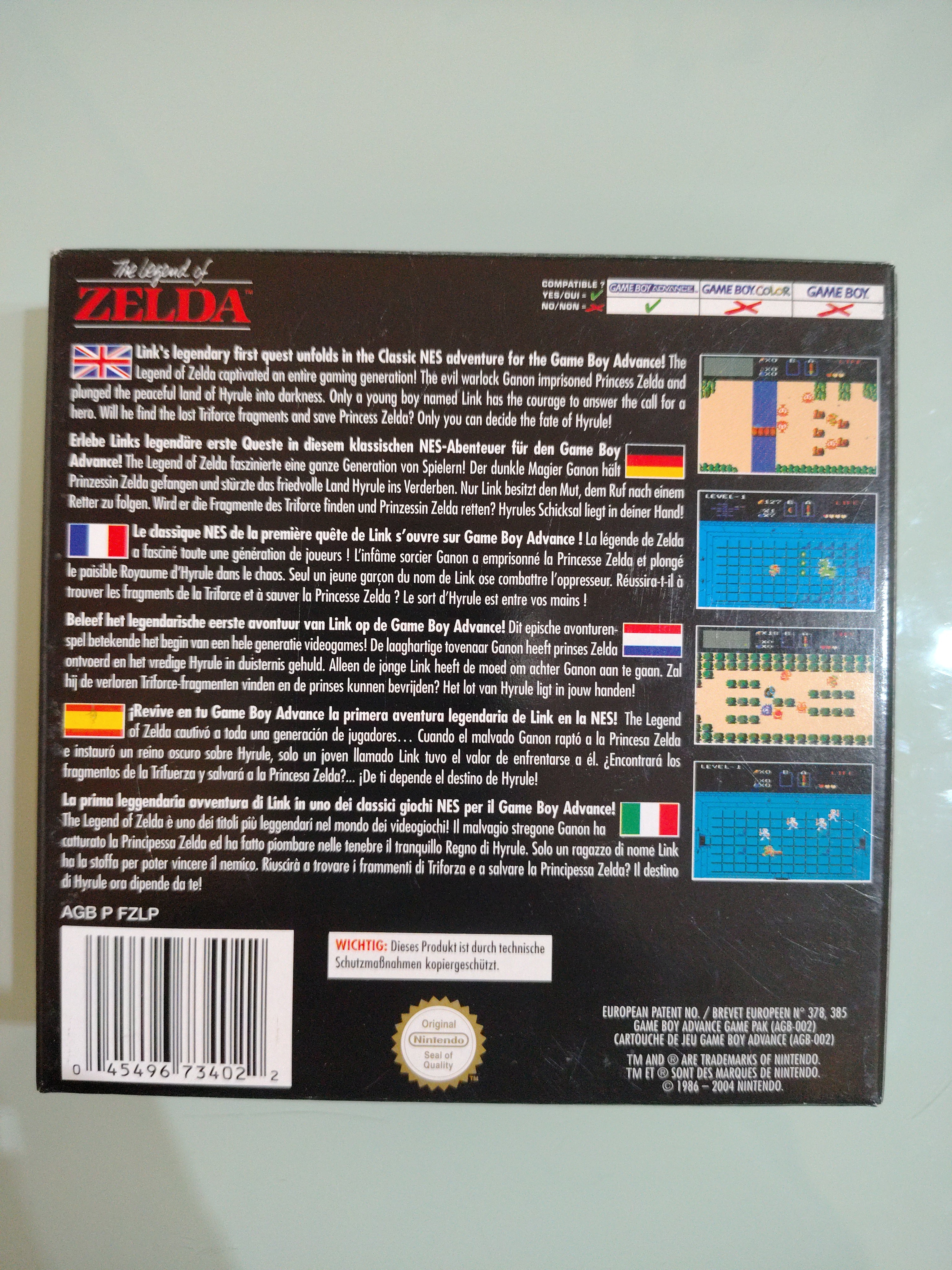 The Legend of Zelda nes Classic Eur