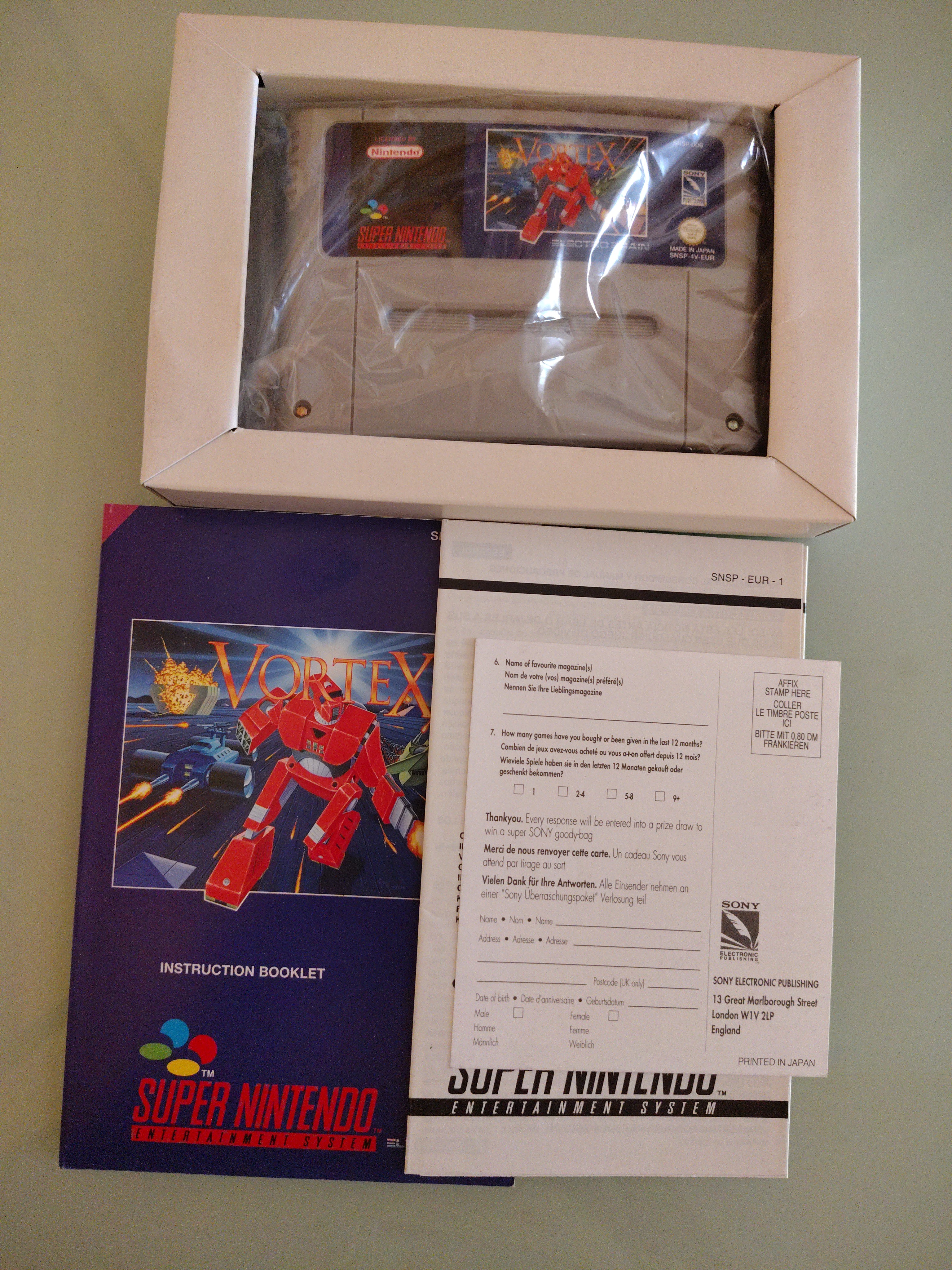 VORTEX SUPER NINTENDO SNES PAL EUR MULTI