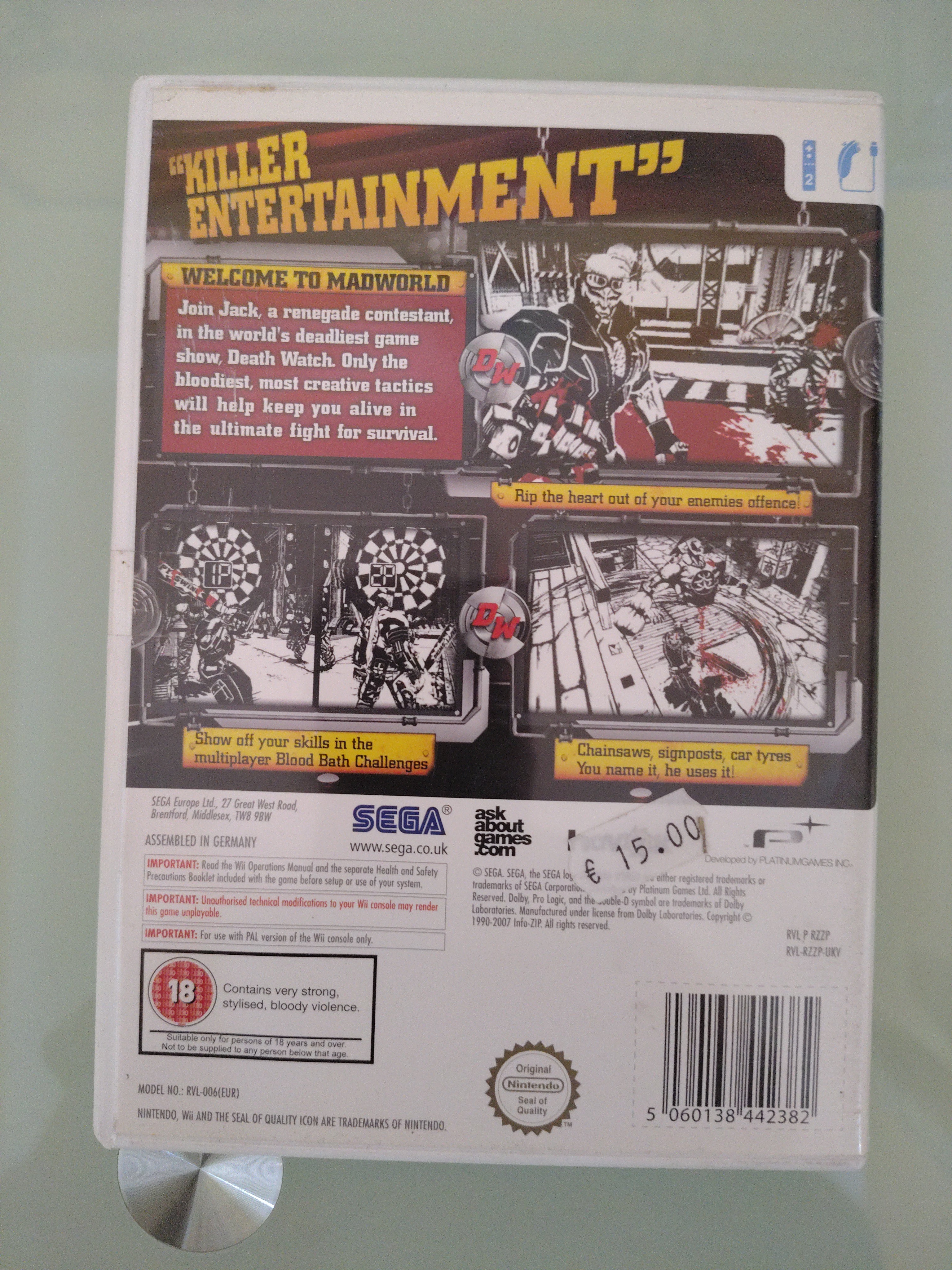 MAD WORLD NINTENDO WII OTTIME CONDIZIONI GIOCO ITA MULTI