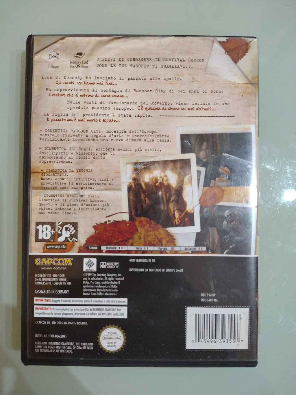 RESIDENT EVIL 4 - NINTENDO GAMECUBE PAL ita