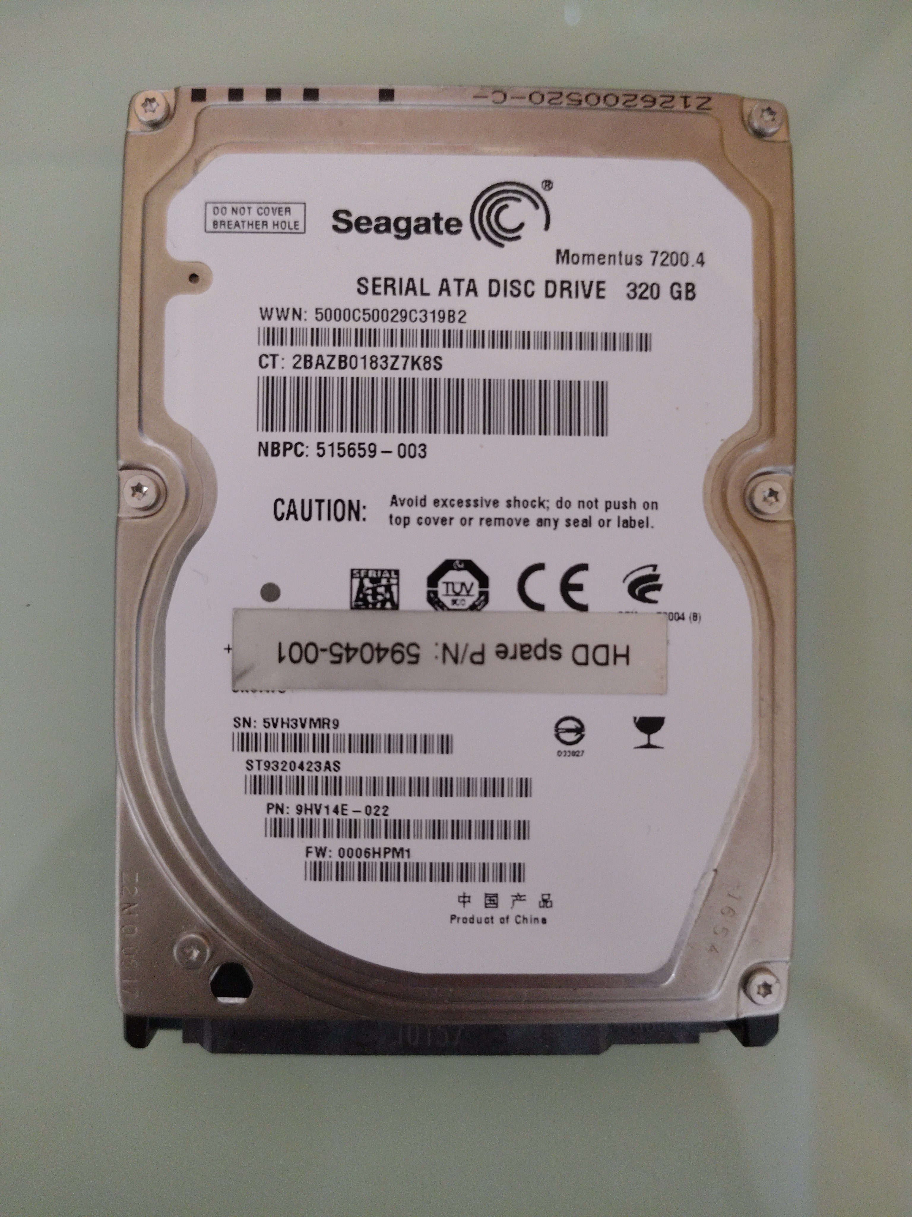 Seagate HP Momentus 320GB SATA 2,5" 7200 16MB- PlayStation 3 PlayStation 4