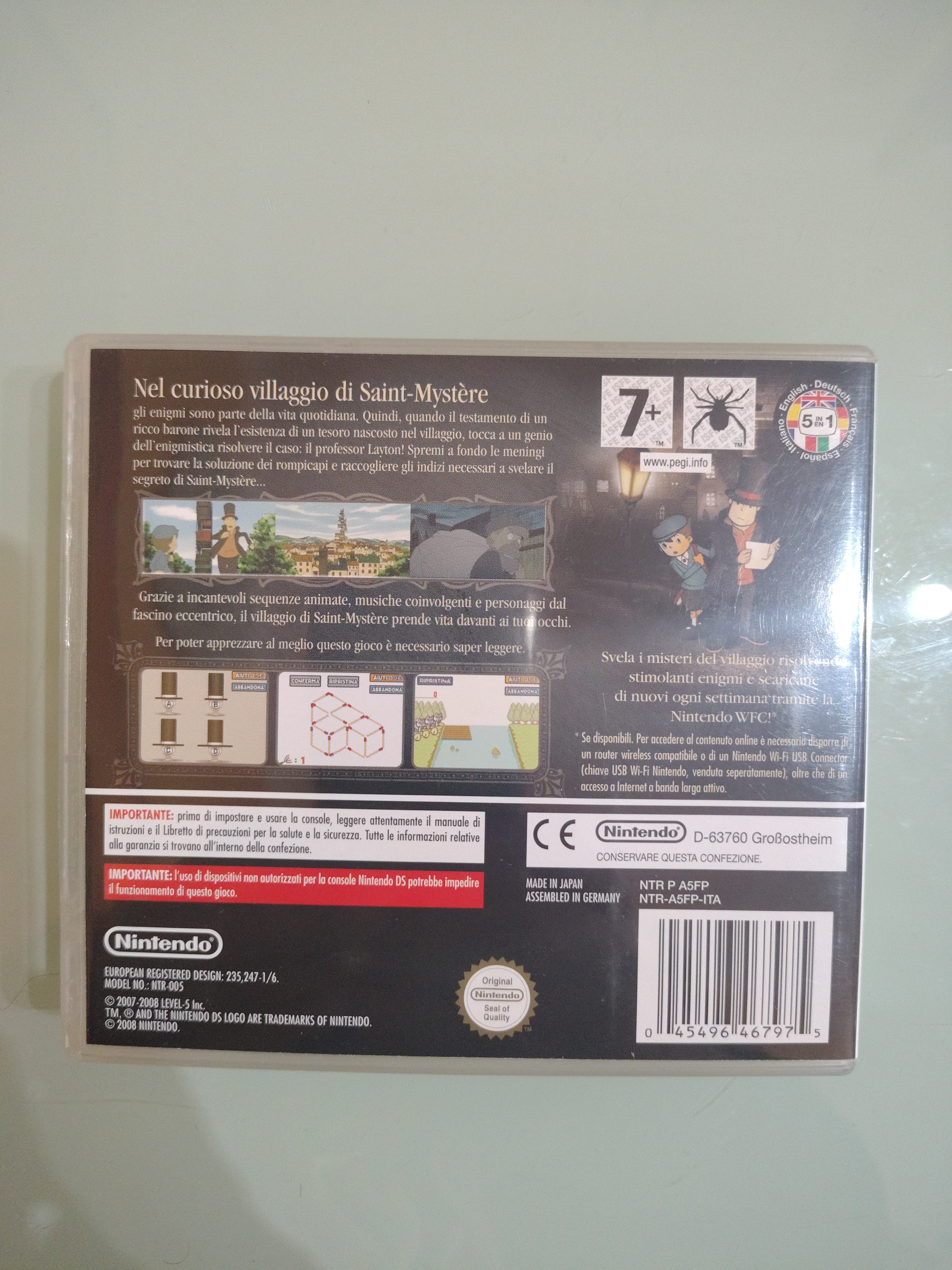 IL PROFESSOR LAYTON E IL PAESE DEI MISTERI NINTENDO DS 2DS 3DS ITA