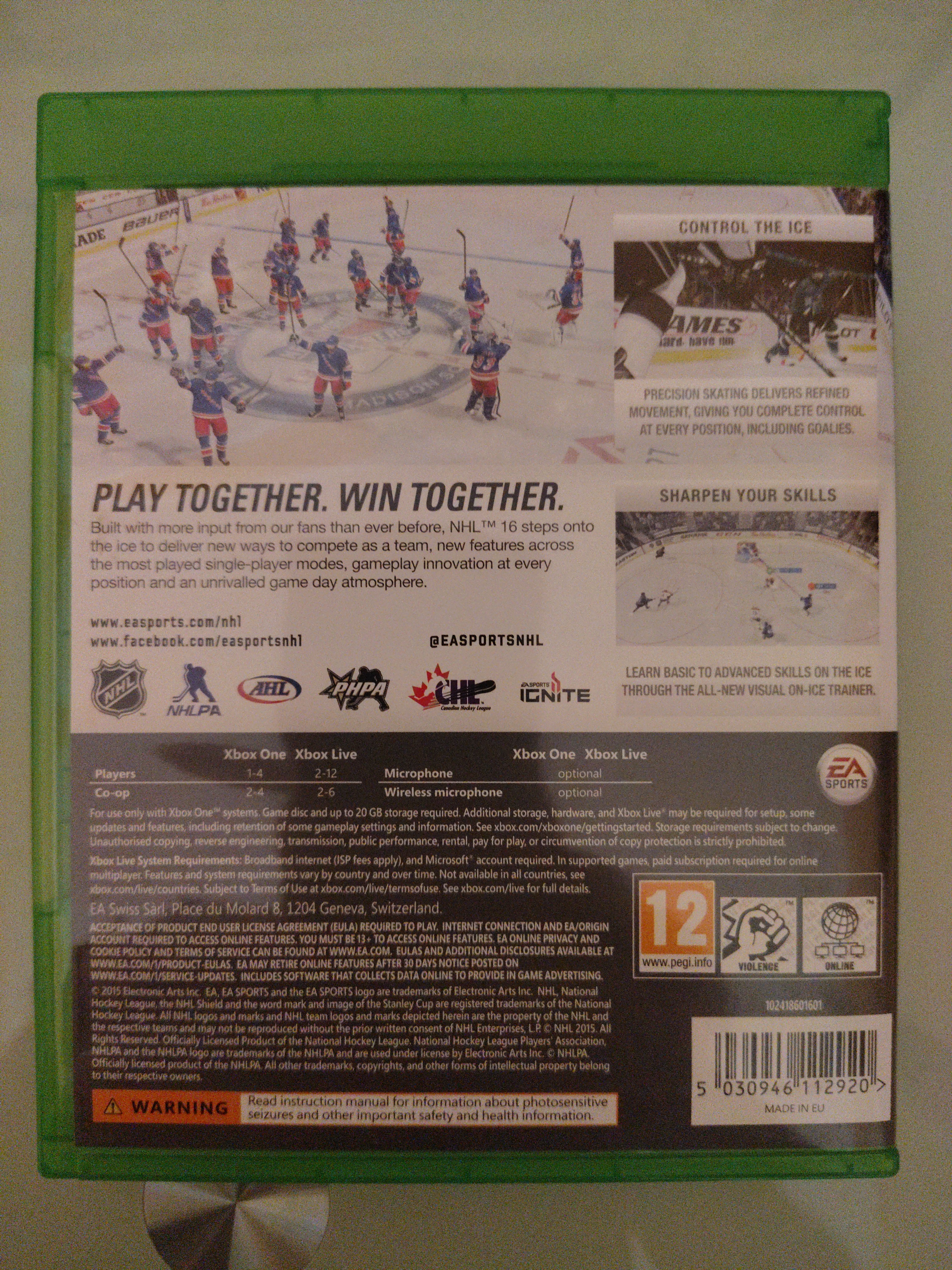 NHL 16 (Microsoft Xbox One, 2015) - EA Sports game sports