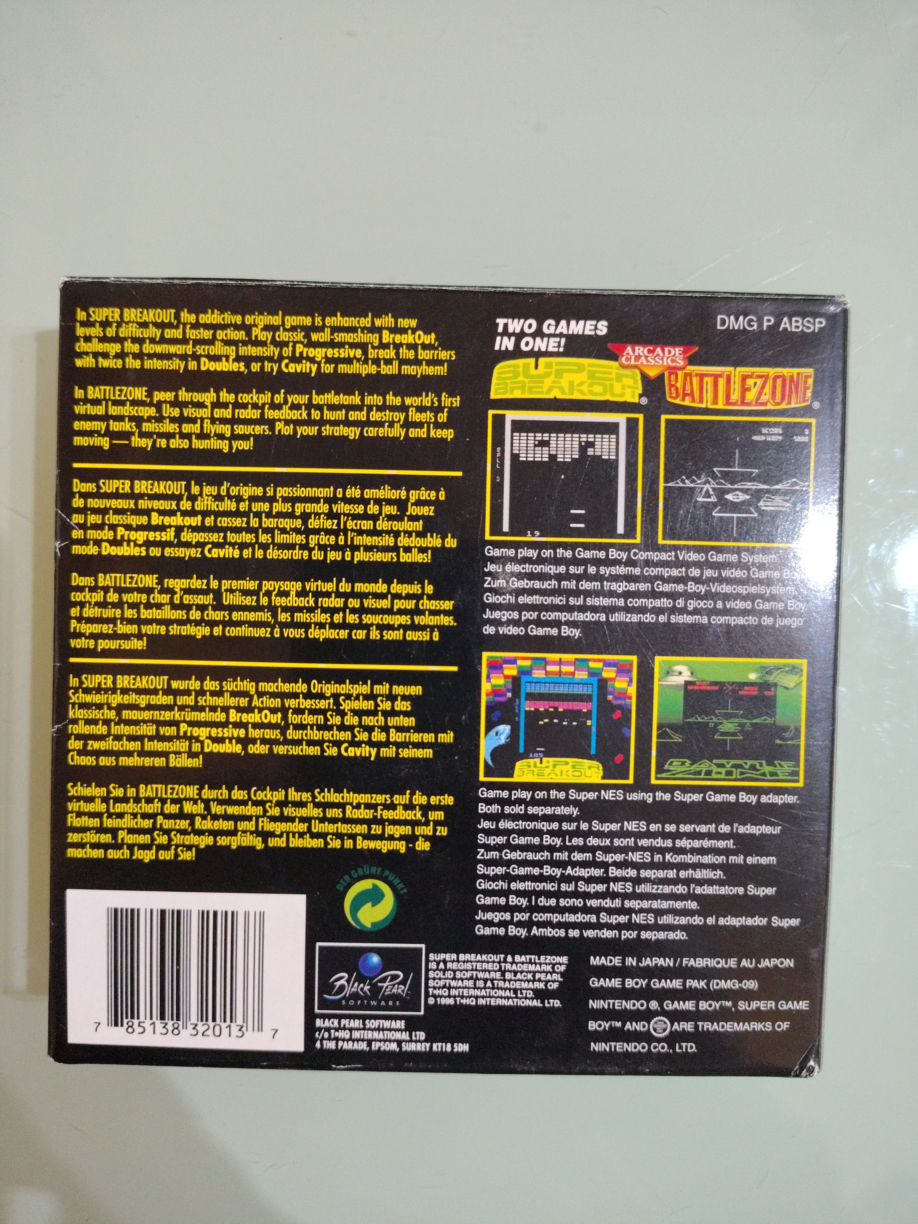 Super Breakout/Battlezone (Game Boy Gameboy)