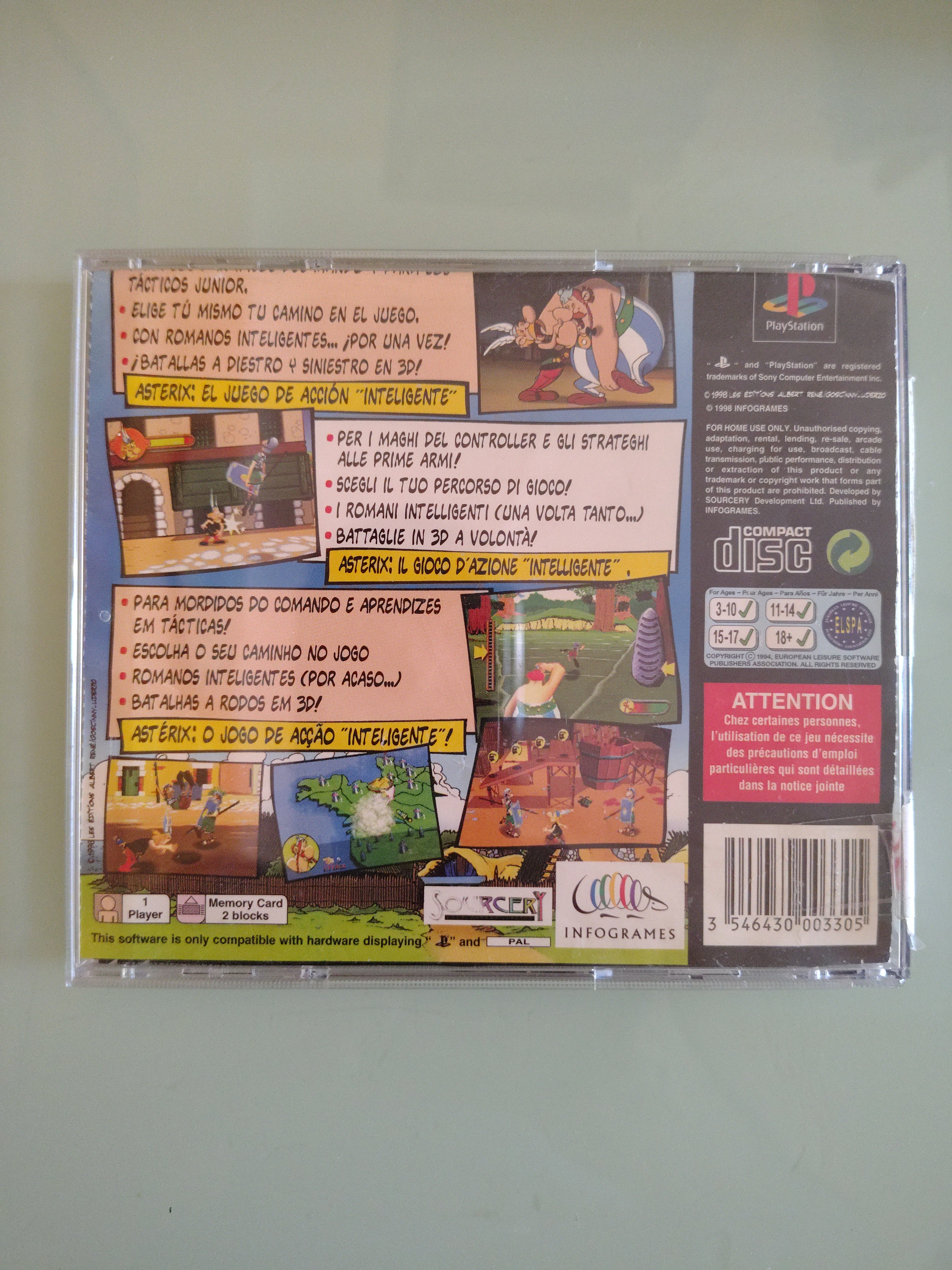 ASTERIX LA BATTAGLIA DEI GALLI OBELIX ( versione bundle) PLAYSTATION PS1 PAL ITA ITALIANO ORIGINALE
