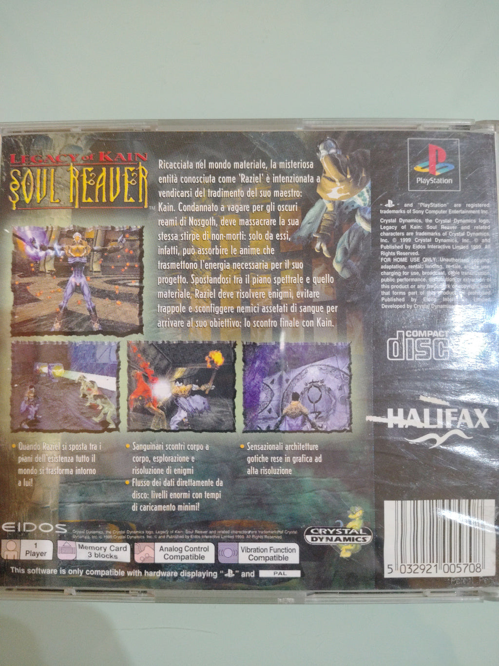 LEGACY OF KAIN SOUL REAVER PAL ITA copertina olografica