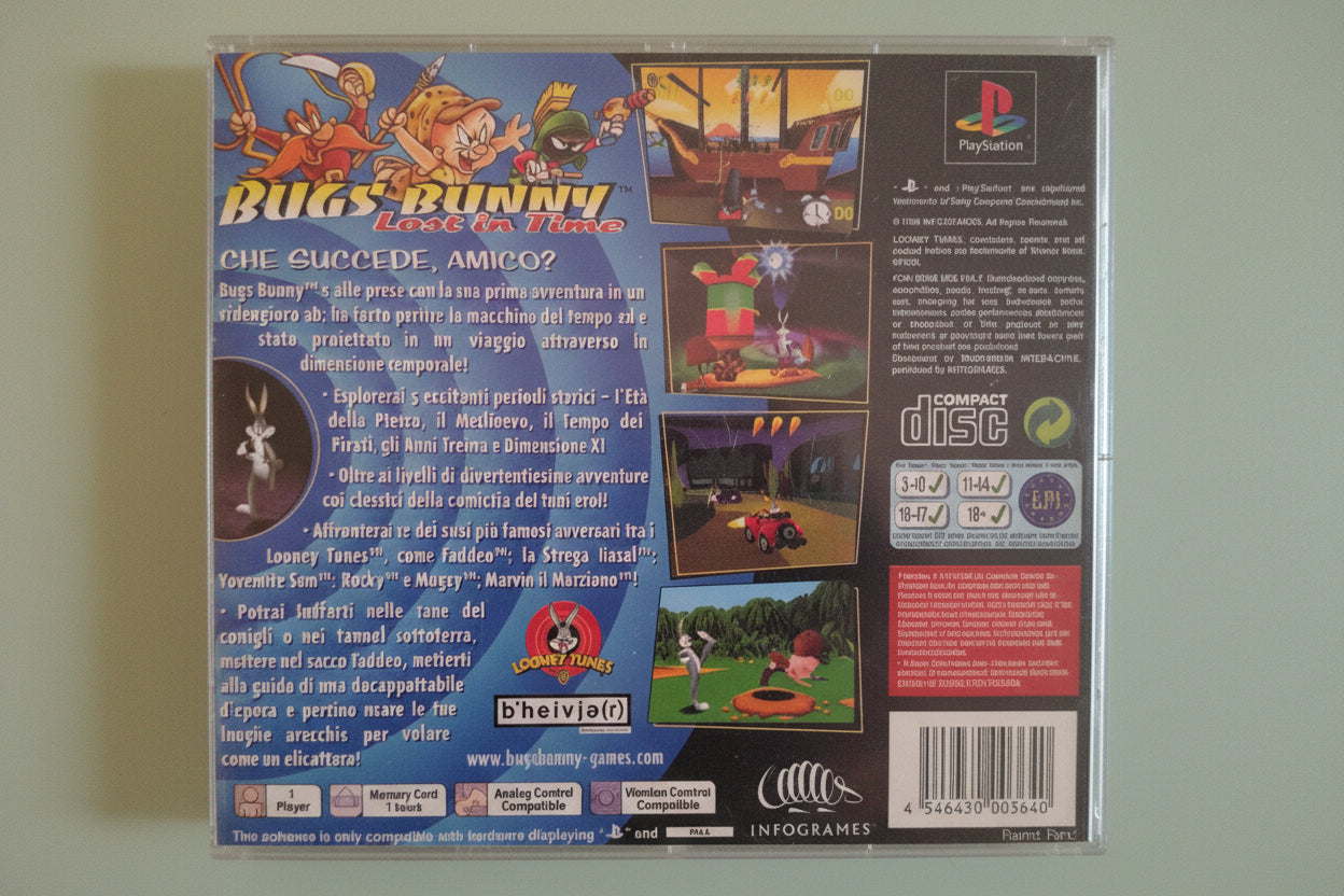BUGS BUNNY LOST IN TIME LOONEY TUNES PLAYSTATION 1 PS1 PAL ITA ITALIANO COMPLETO