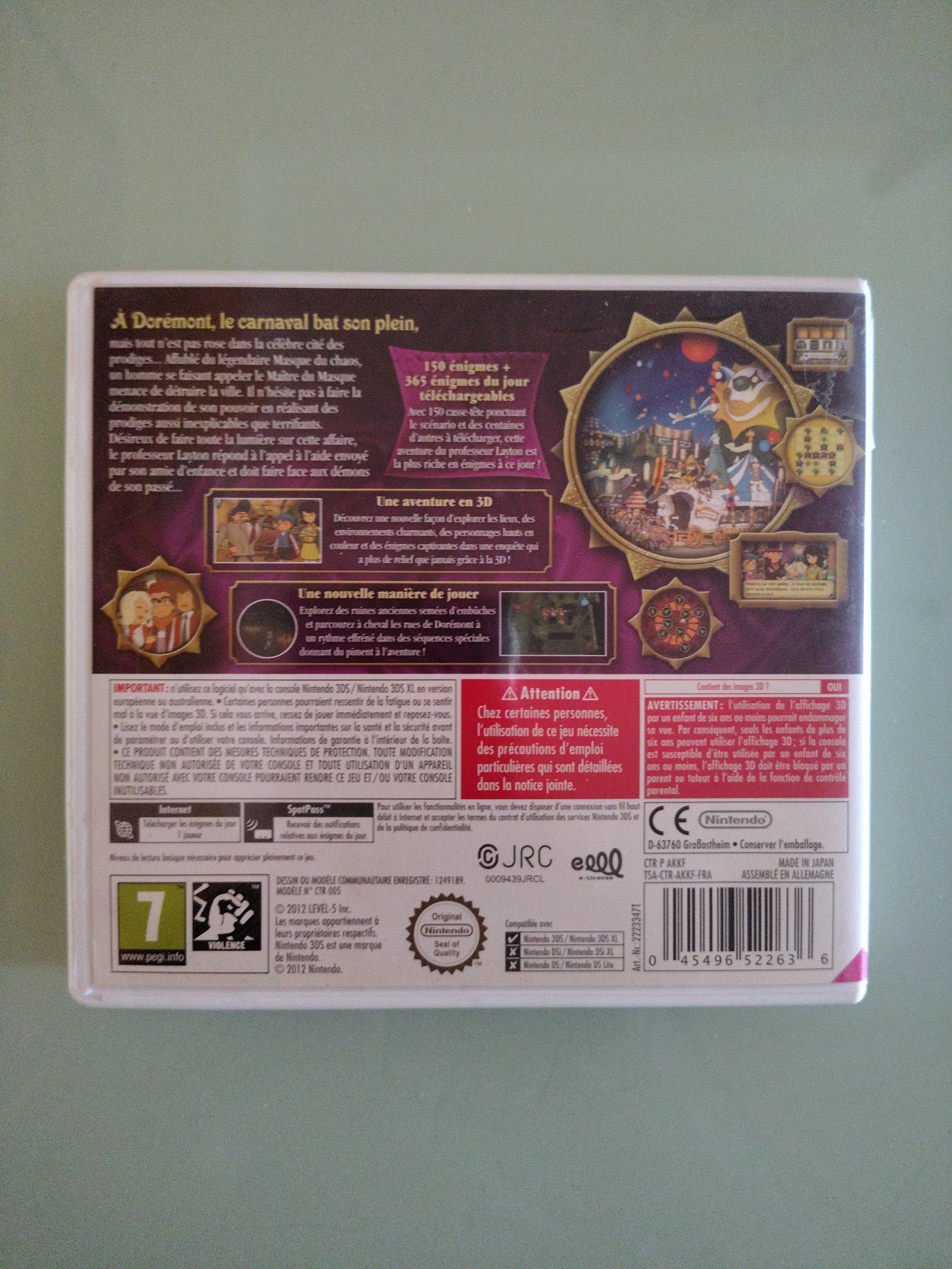 Il Professor Layton e la Maschera dei miracoli -COME NUOVO- Nintendo 3DS PAL multilingua