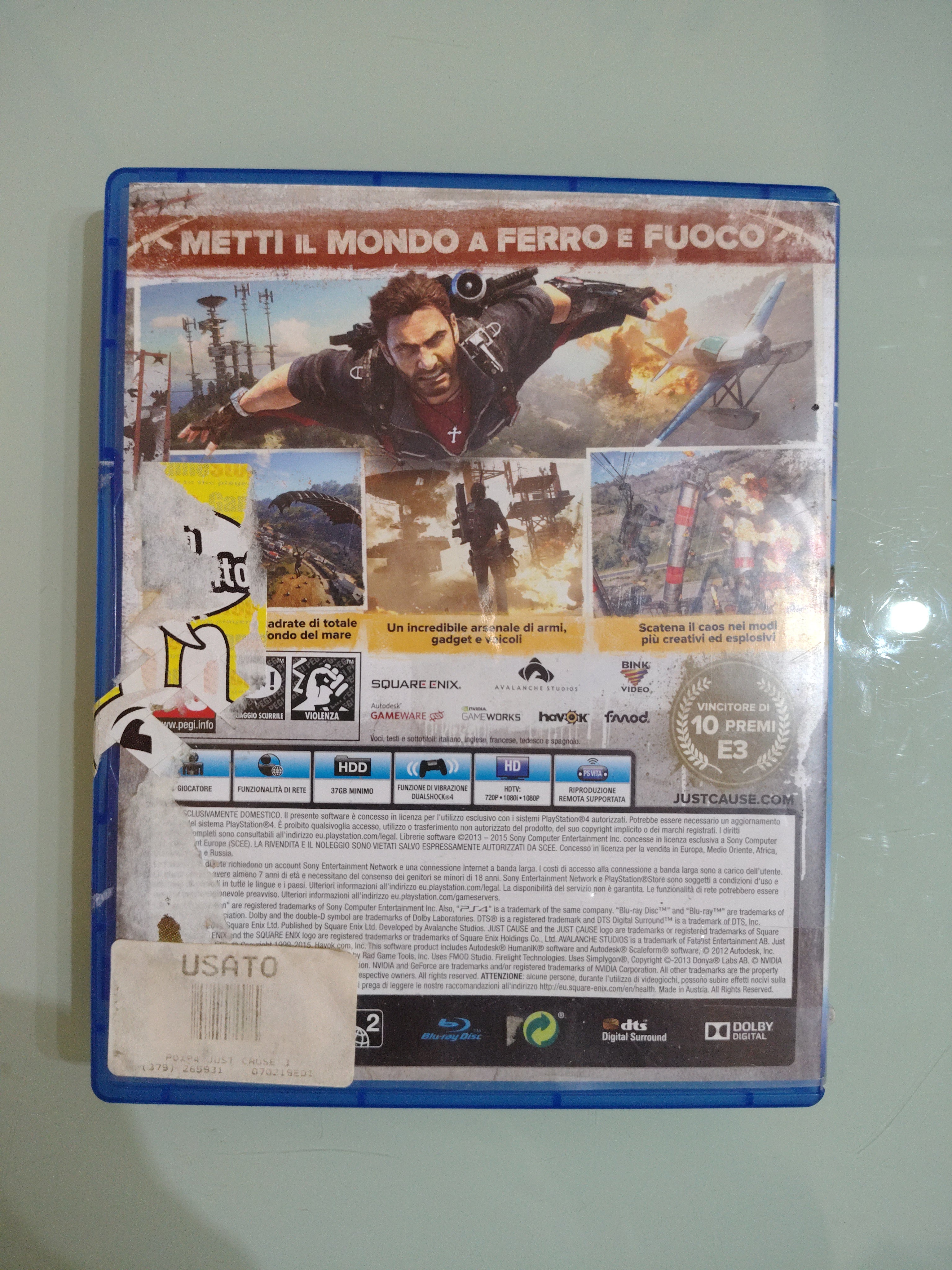 JUST CAUSE 3 - SONY PS4 - GIOCO USATO PERFETTAMENTE FUNZIONANTE PAL