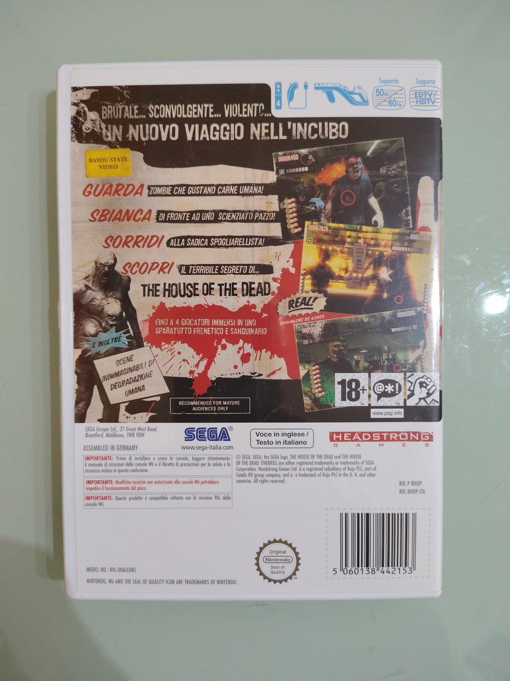 THE HOUSE OF THE DEAD OVERKILL COLLECTOR'S EDITION NINTENDO WII PAL COME NUOVO raro