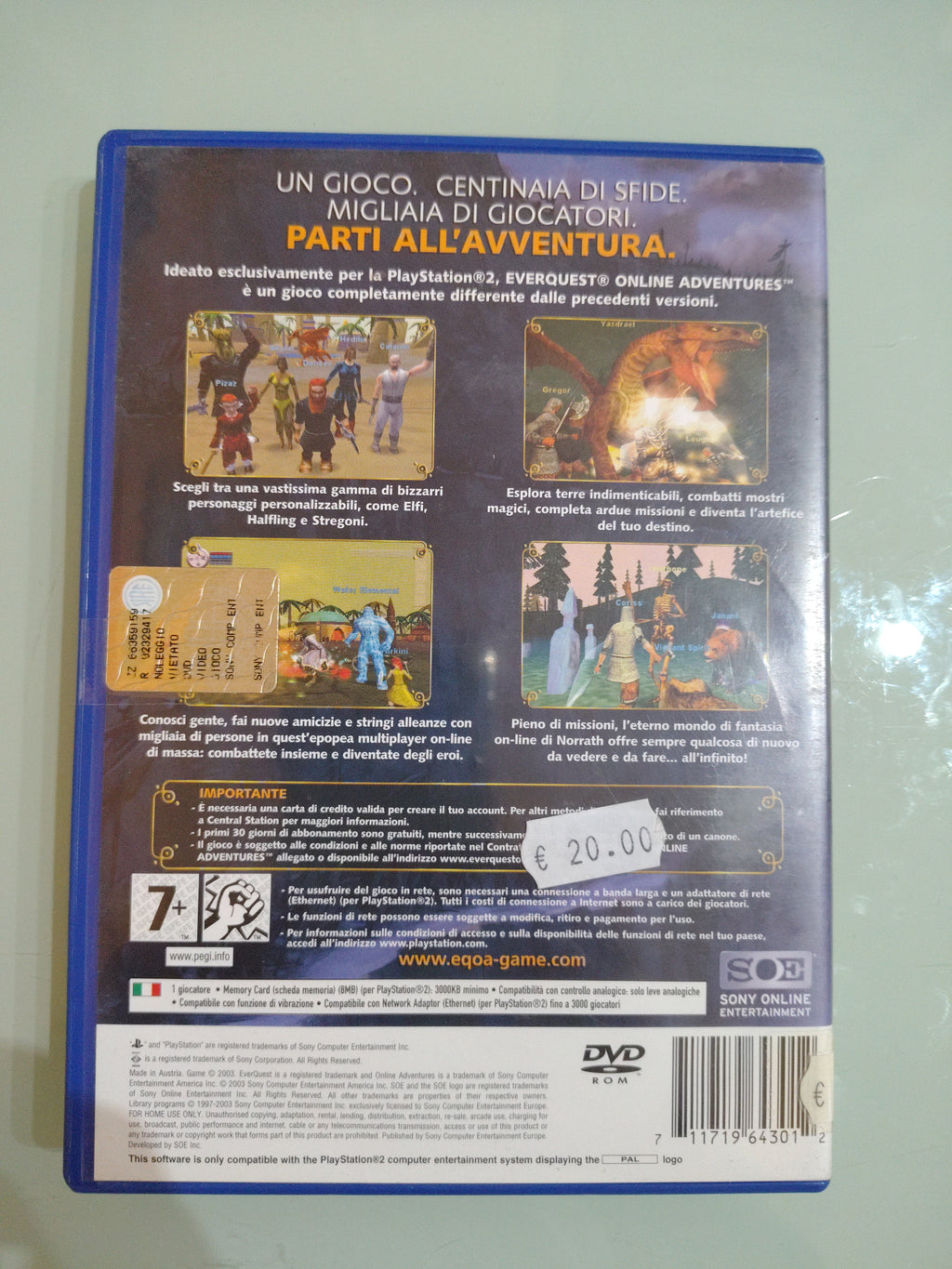 EVERQUEST ONLINE ADVENTURES - PLAYSTATION 2 PS2